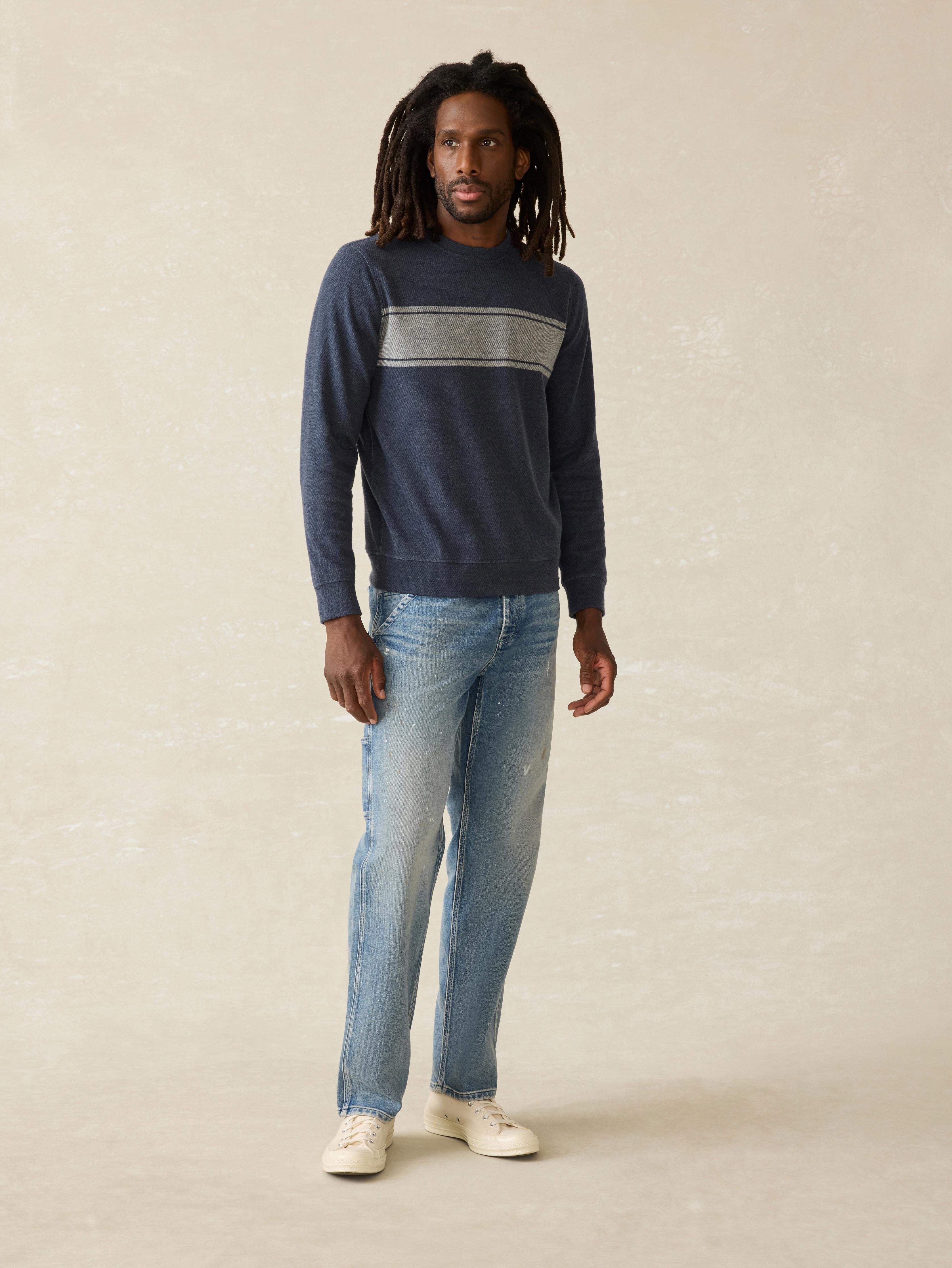 Legend™ Surf Stripe Sweater Crew - Brighton Navy