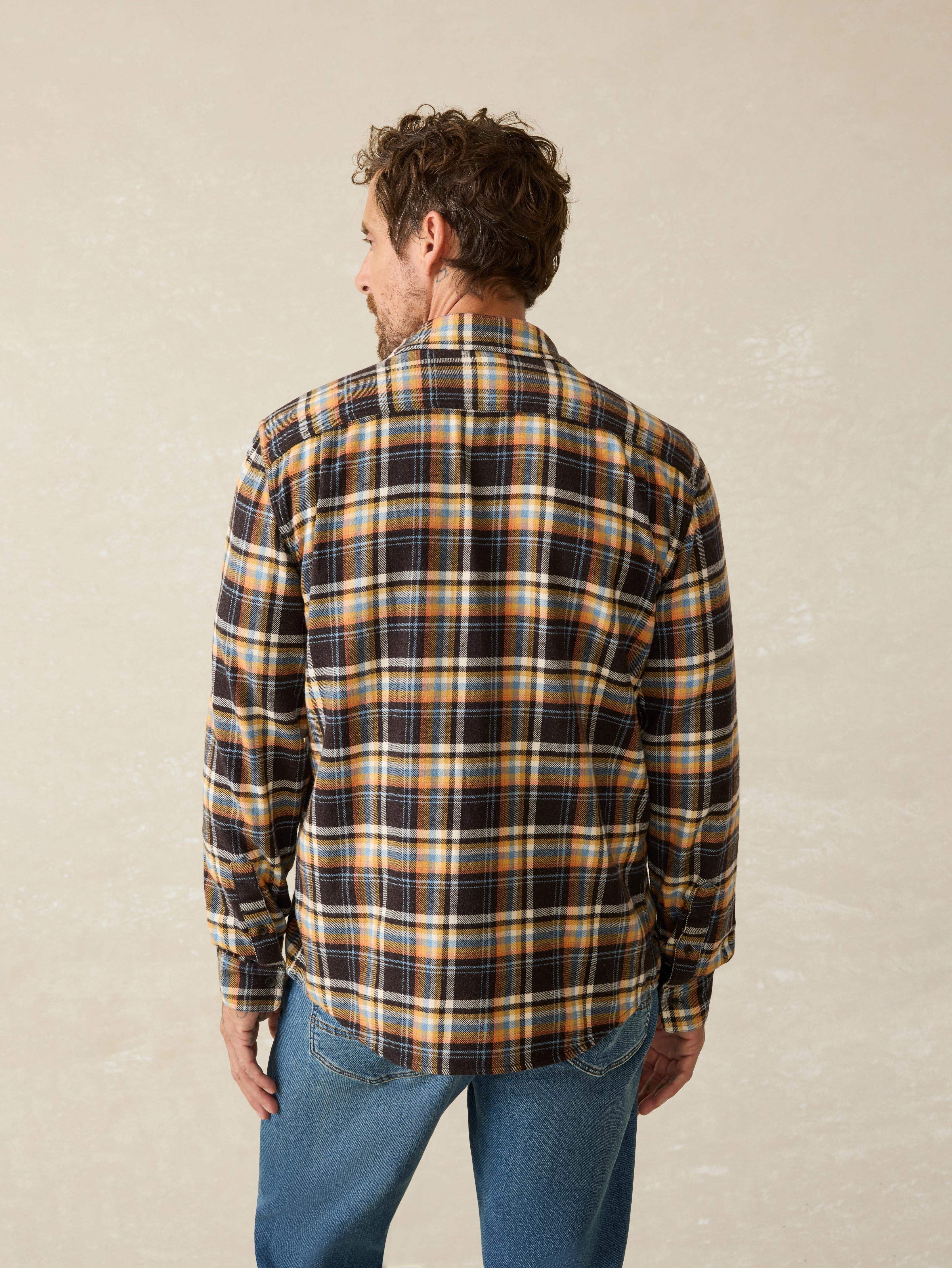Super Brushed Flannel - Walnut Wood Plaid | Faherty Brand