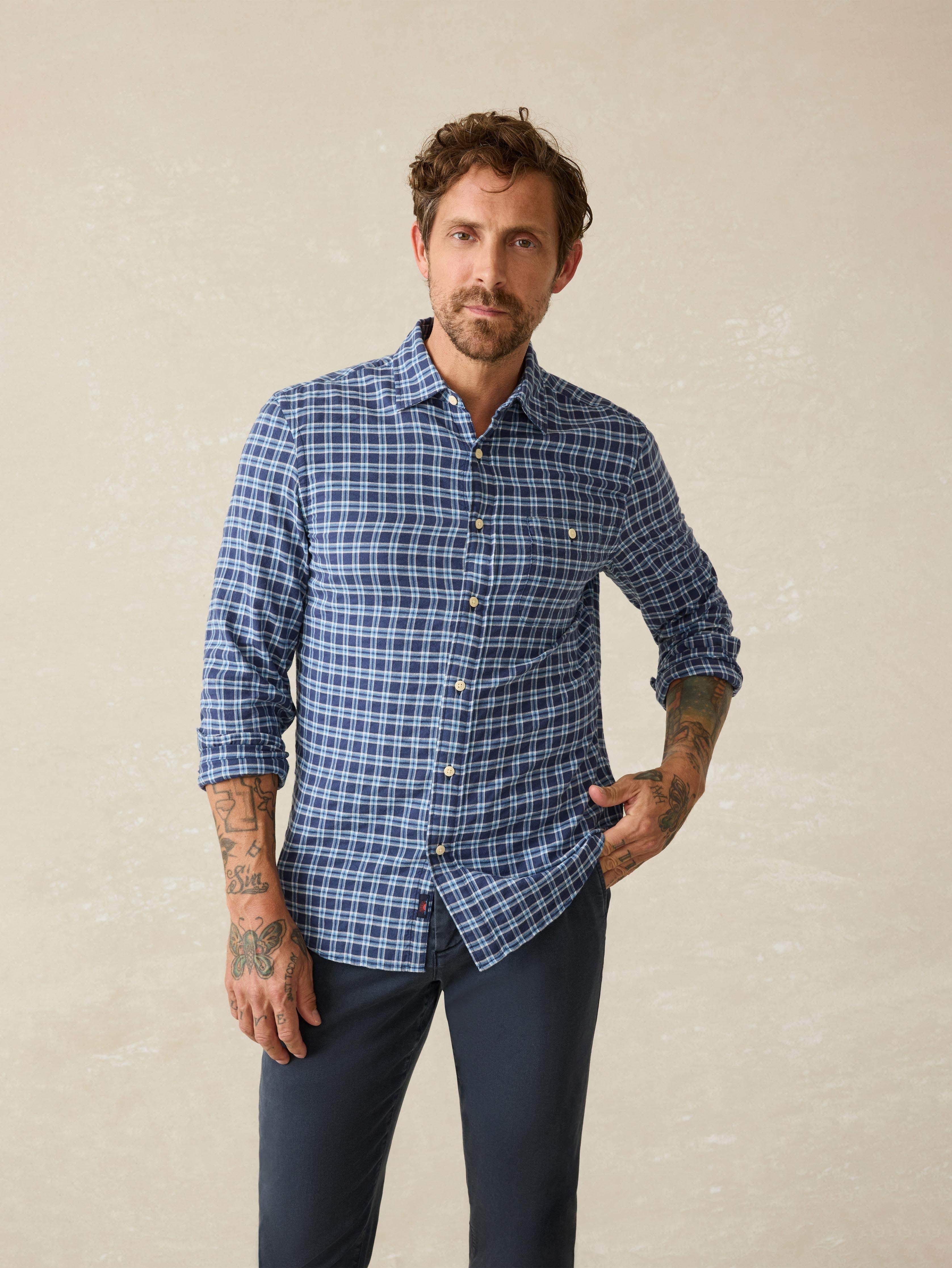 Delray Shirt - Navy Vista Plaid