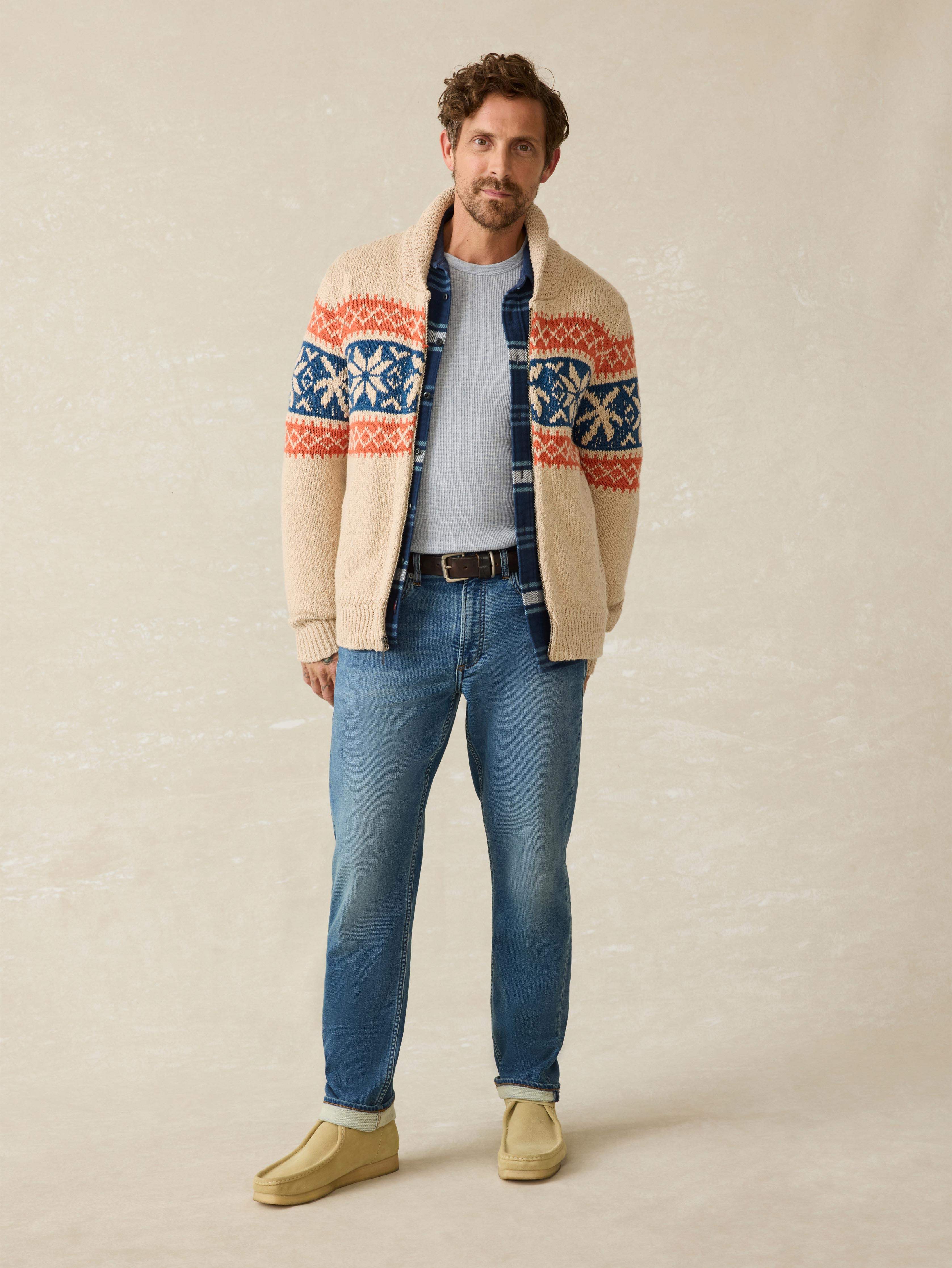 Surf To Snow Zip Cardigan - Pacific Wheat