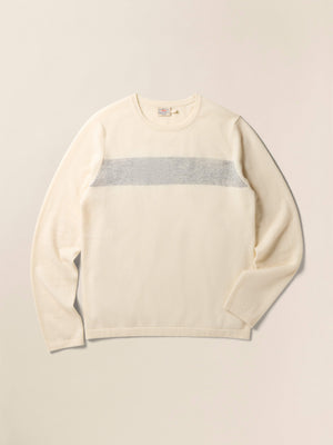 Tropical Cashmere Crewneck Sweater - Coastal Cream