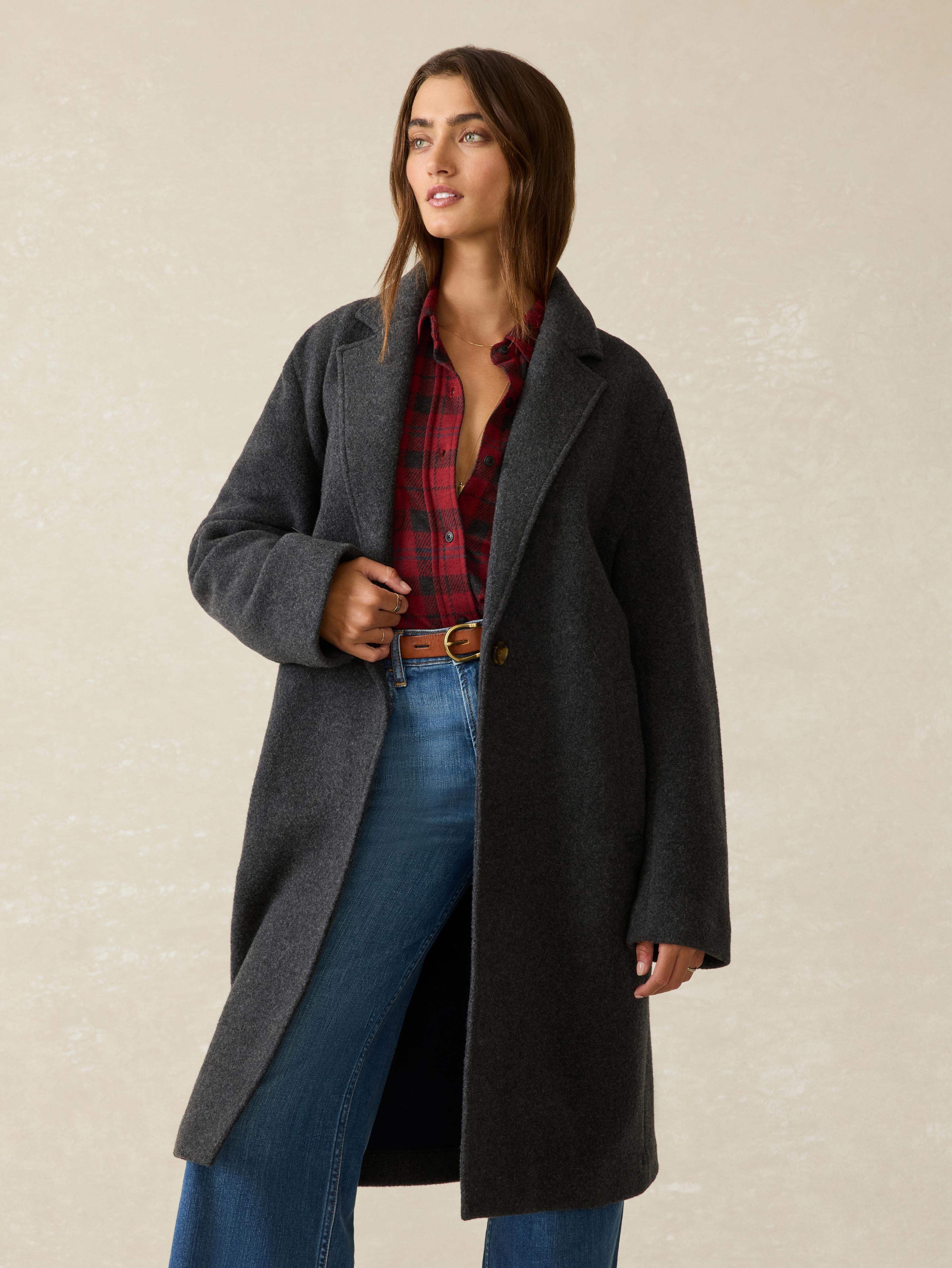 Atlantic Knit Coat - Charcoal