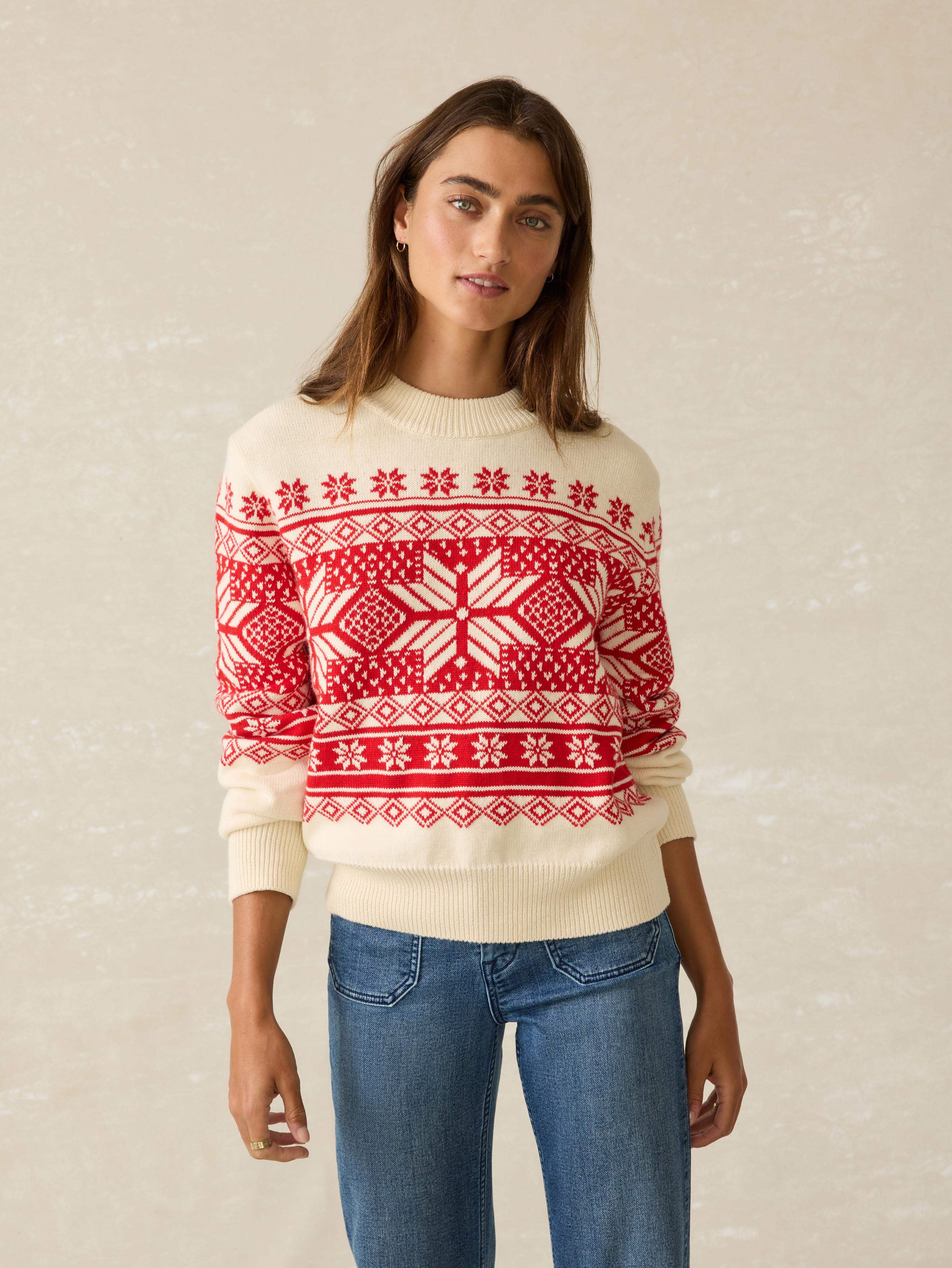 Sun Valley Crew Sweater - Antique Snowflake