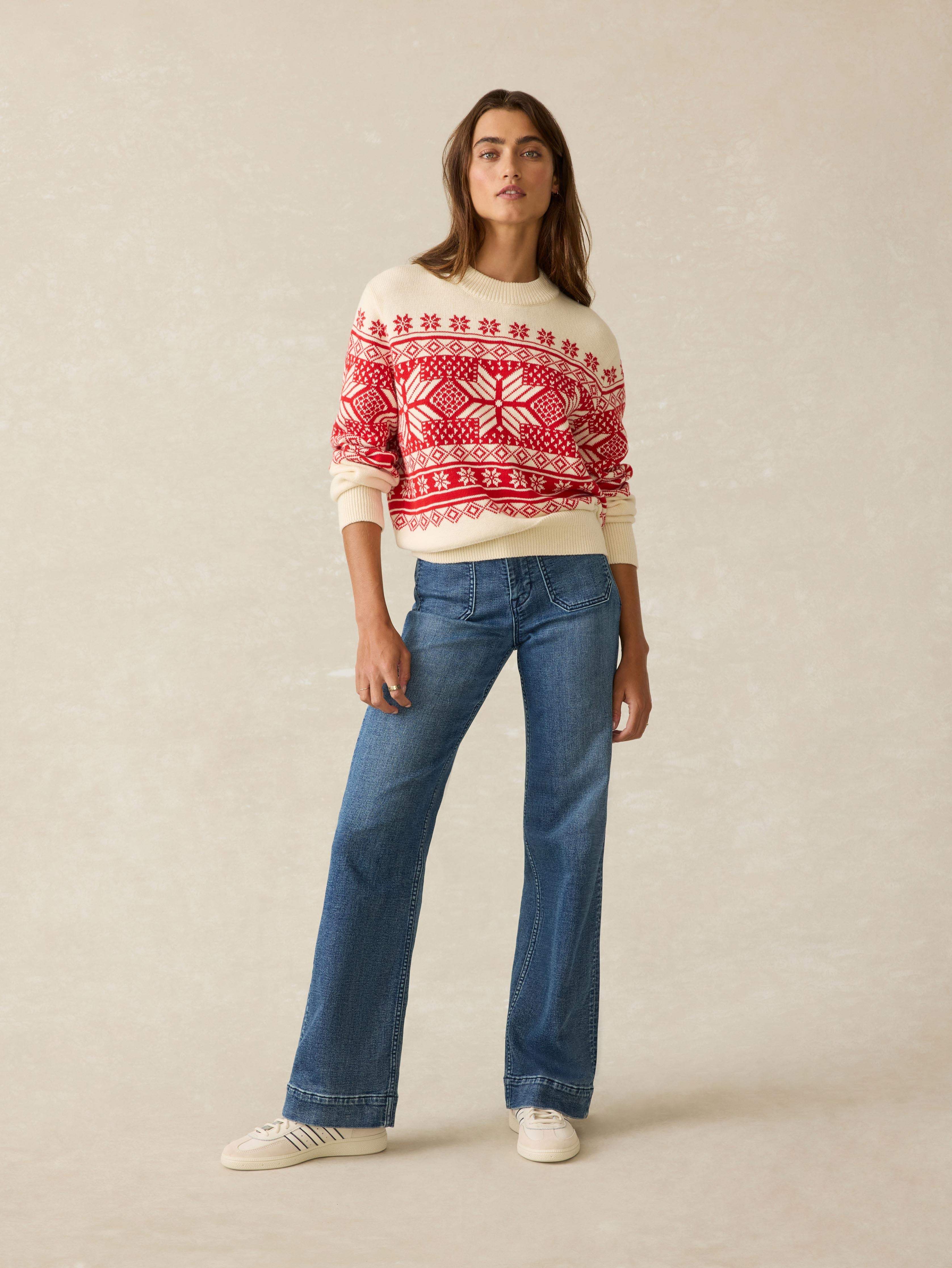 Sun Valley Crew Sweater - Antique Snowflake