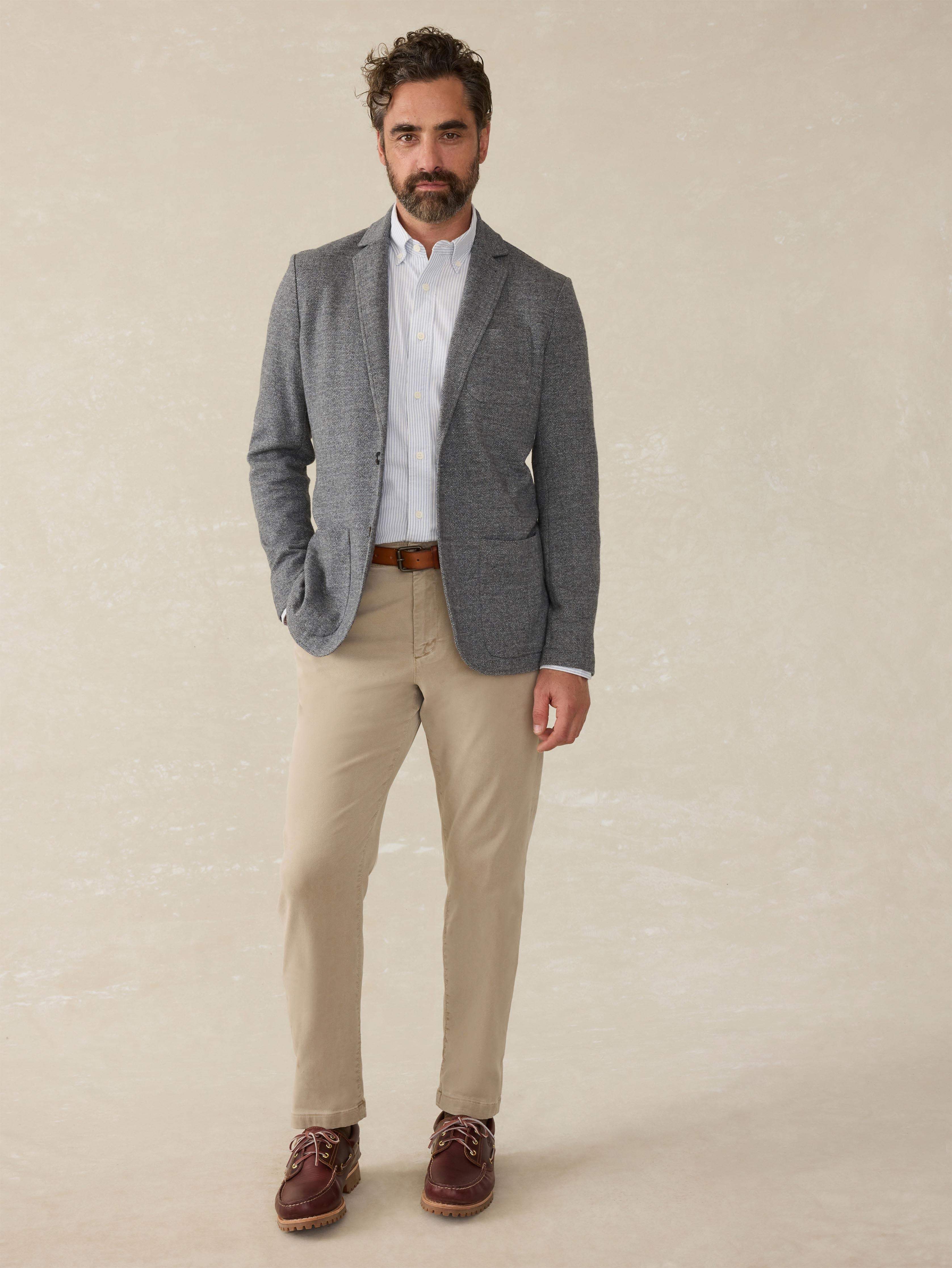 Inlet Knit Tweed Blazer - Steel Rock Herringbone