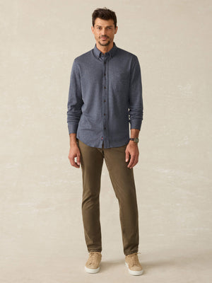 Coastline Knit Shirt - Twilight Houndstooth