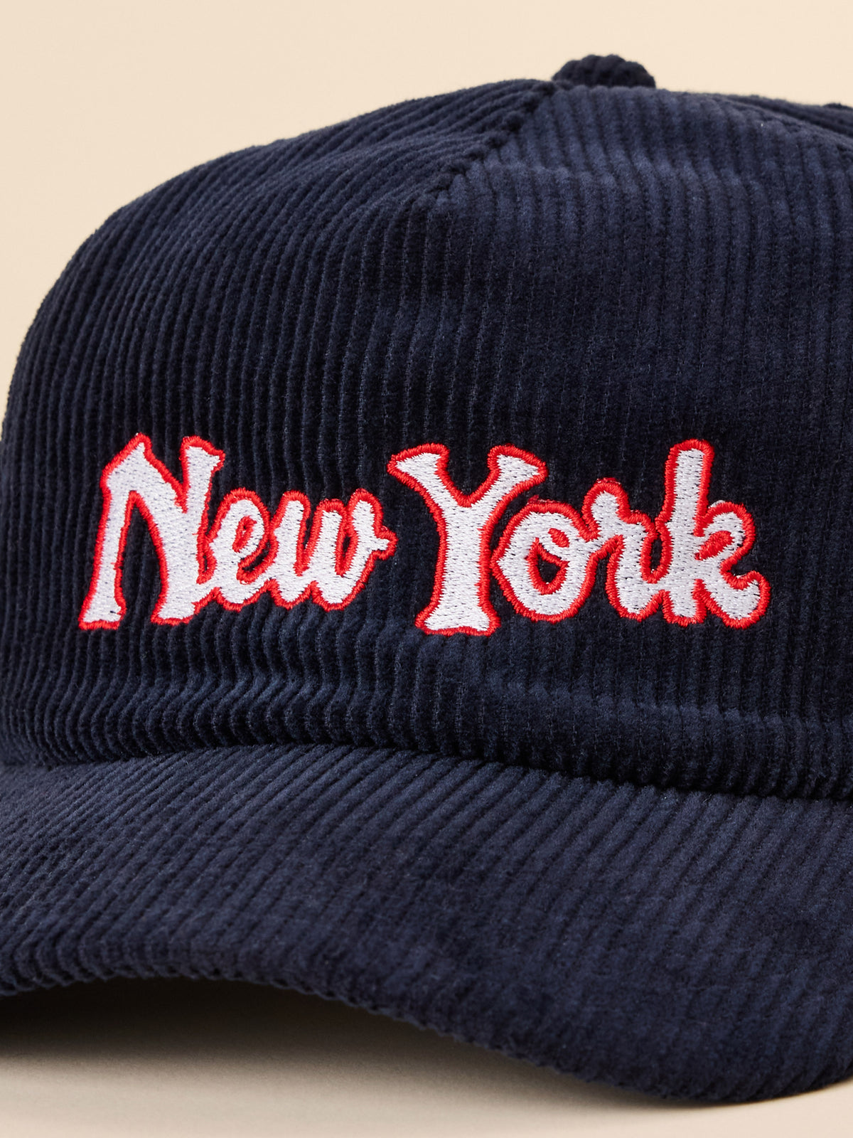 New York Pinch Front Cord Hat - Navy, image 2 of 3