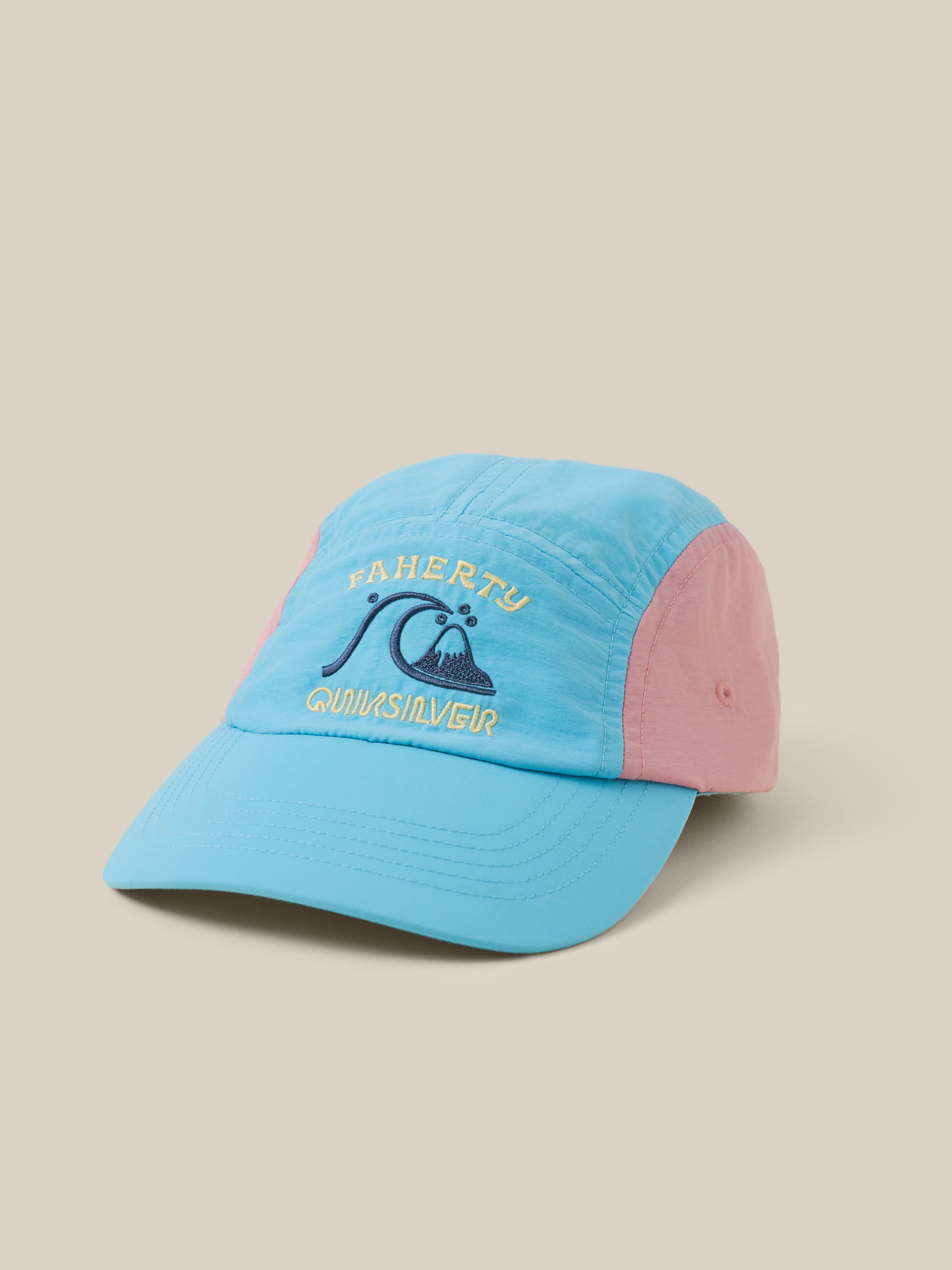 Faherty x Quiksilver 5-Panel Hat - Teal Sunrise Block | Faherty Brand