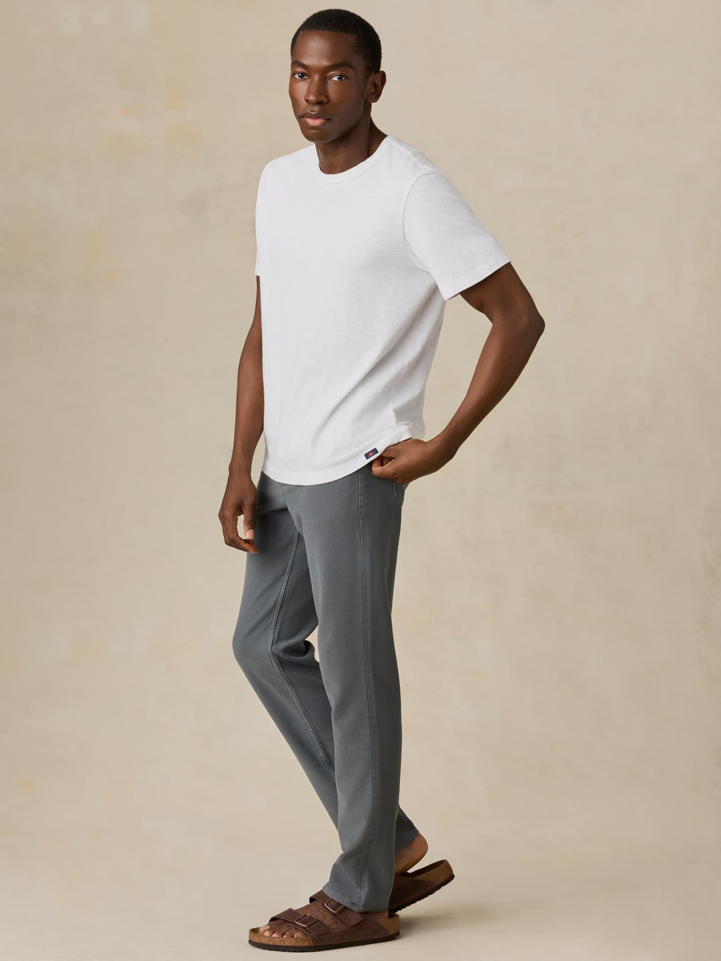  | Stretch Terry 5-Pocket Pant - Slate | Faherty Brand