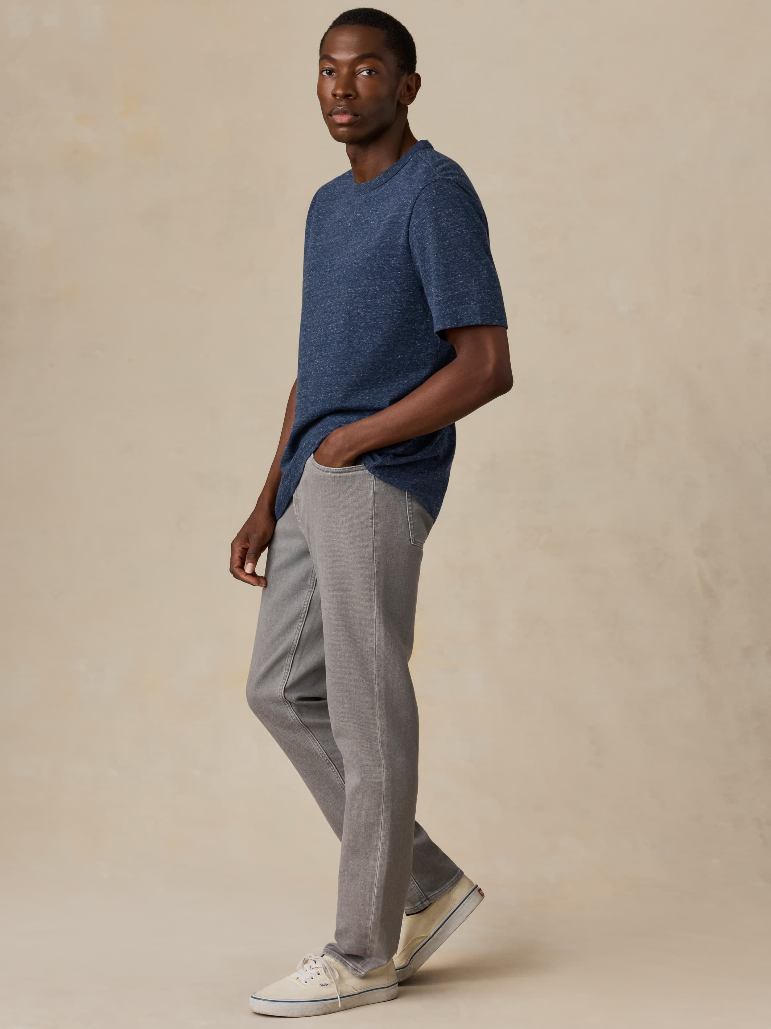  | Stretch Terry 5-Pocket Pant - Steel Grey | Faherty Brand