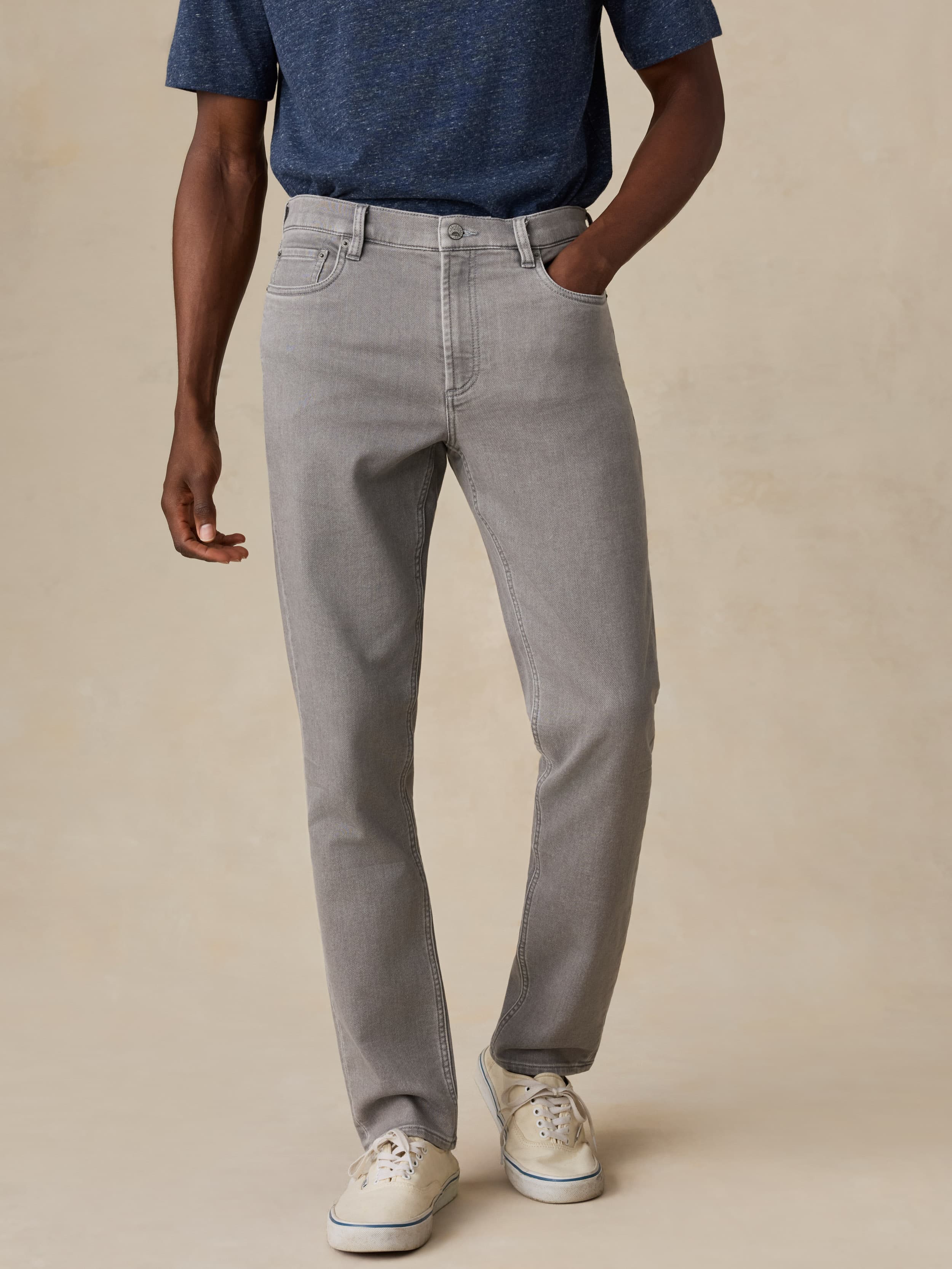  | Stretch Terry 5-Pocket Pant - Steel Grey | Faherty Brand