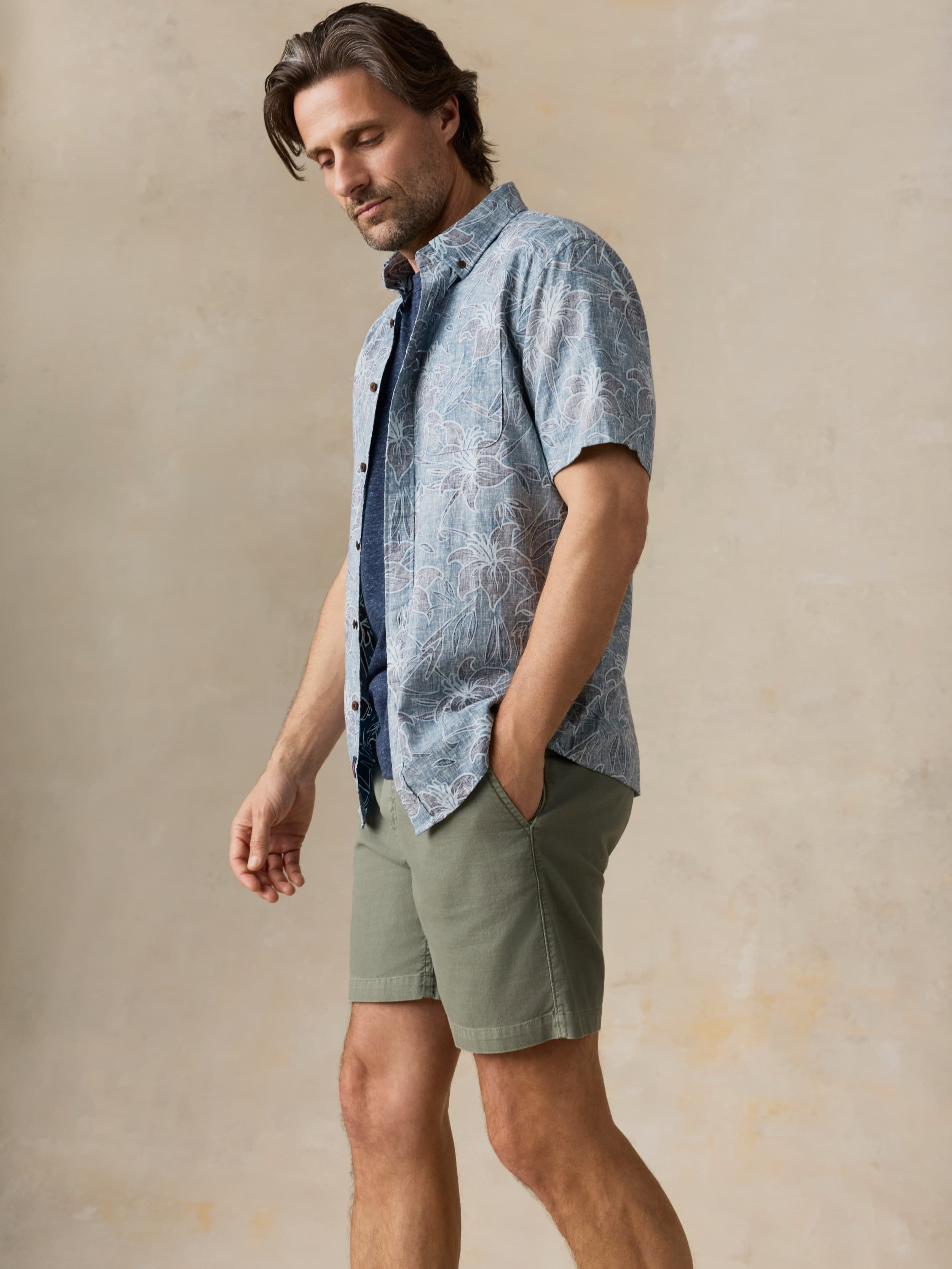  | Essential Drawstring Short - Desert Olive | Faherty Brand