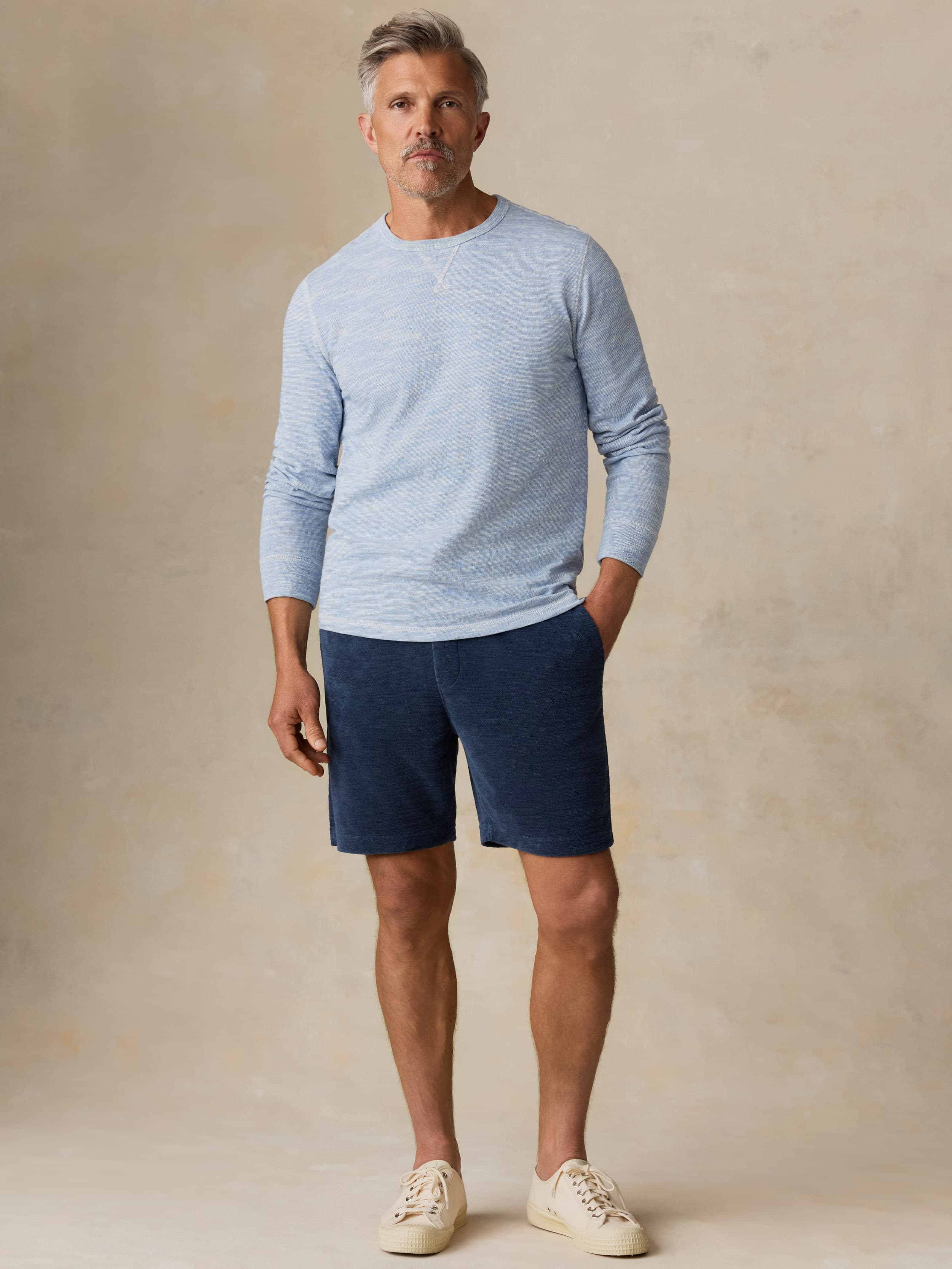 Cabana Towel Terry Sweatshort - Deep Navy | Faherty Brand