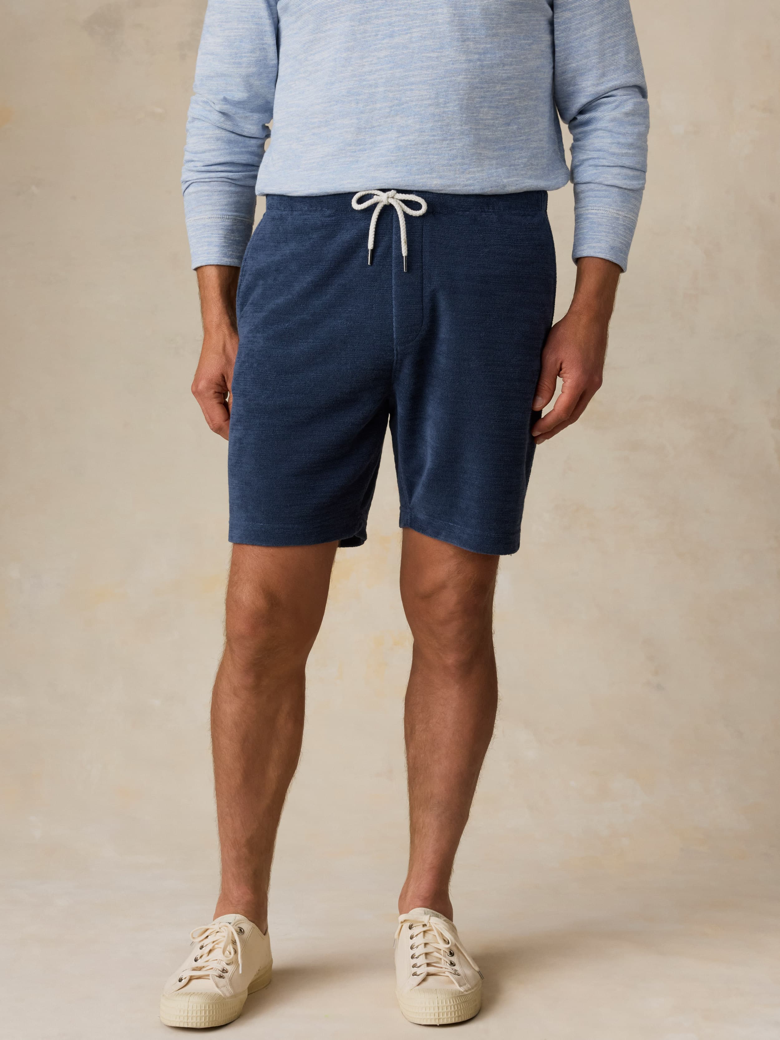 Cabana Towel Terry Sweatshort - Deep Navy | Faherty Brand