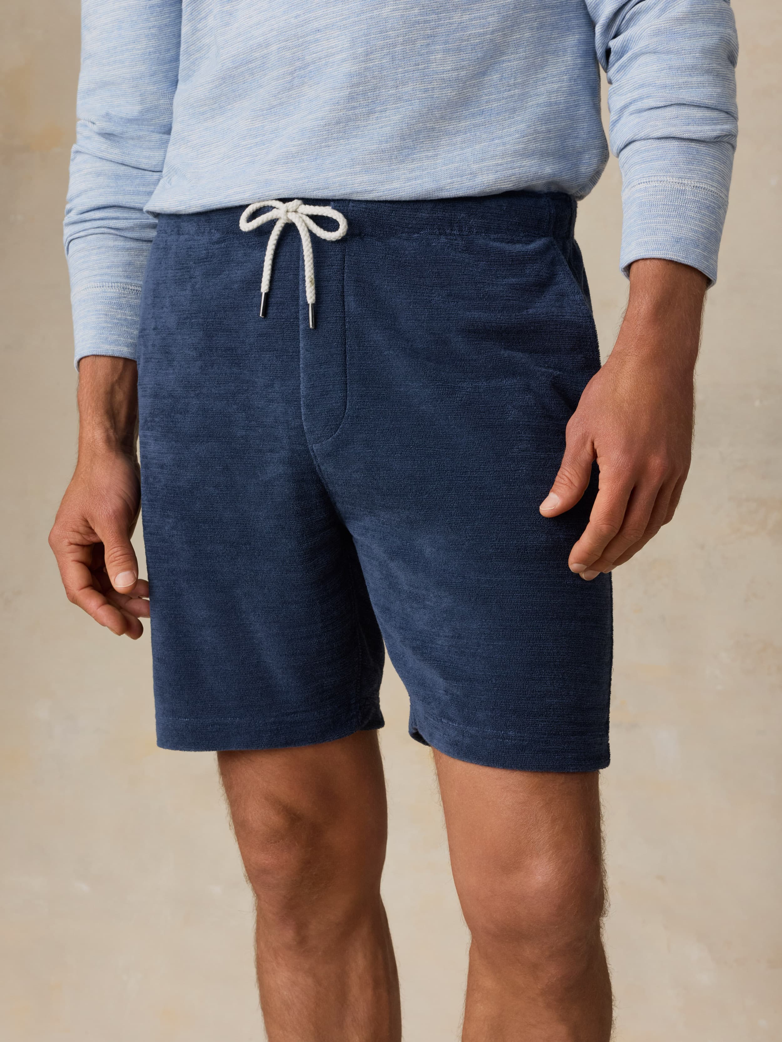 Cabana Towel Terry Sweatshort - Deep Navy | Faherty Brand