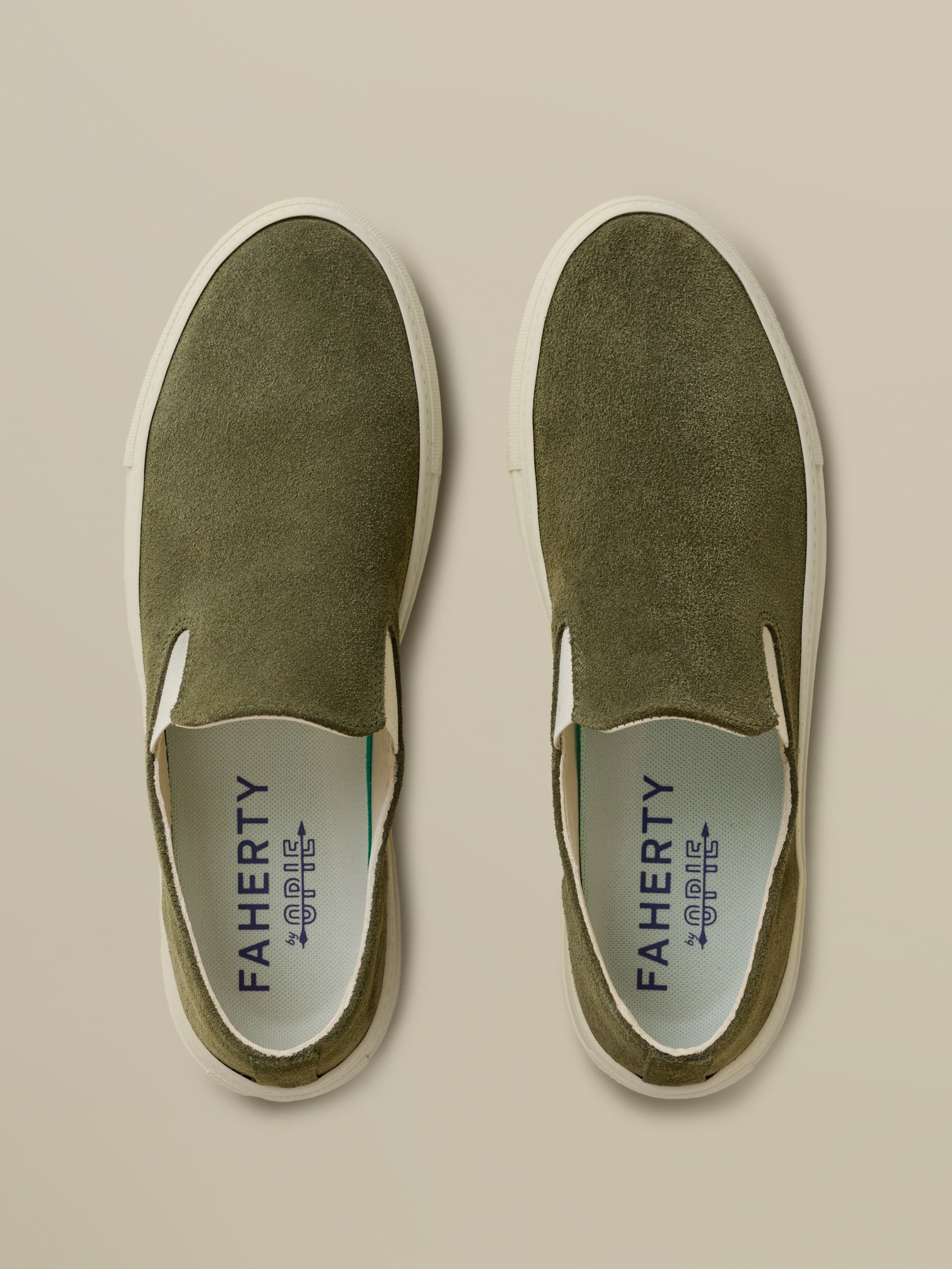  | Faherty X Opie Way Slip On Sneaker - Olive | Faherty Brand