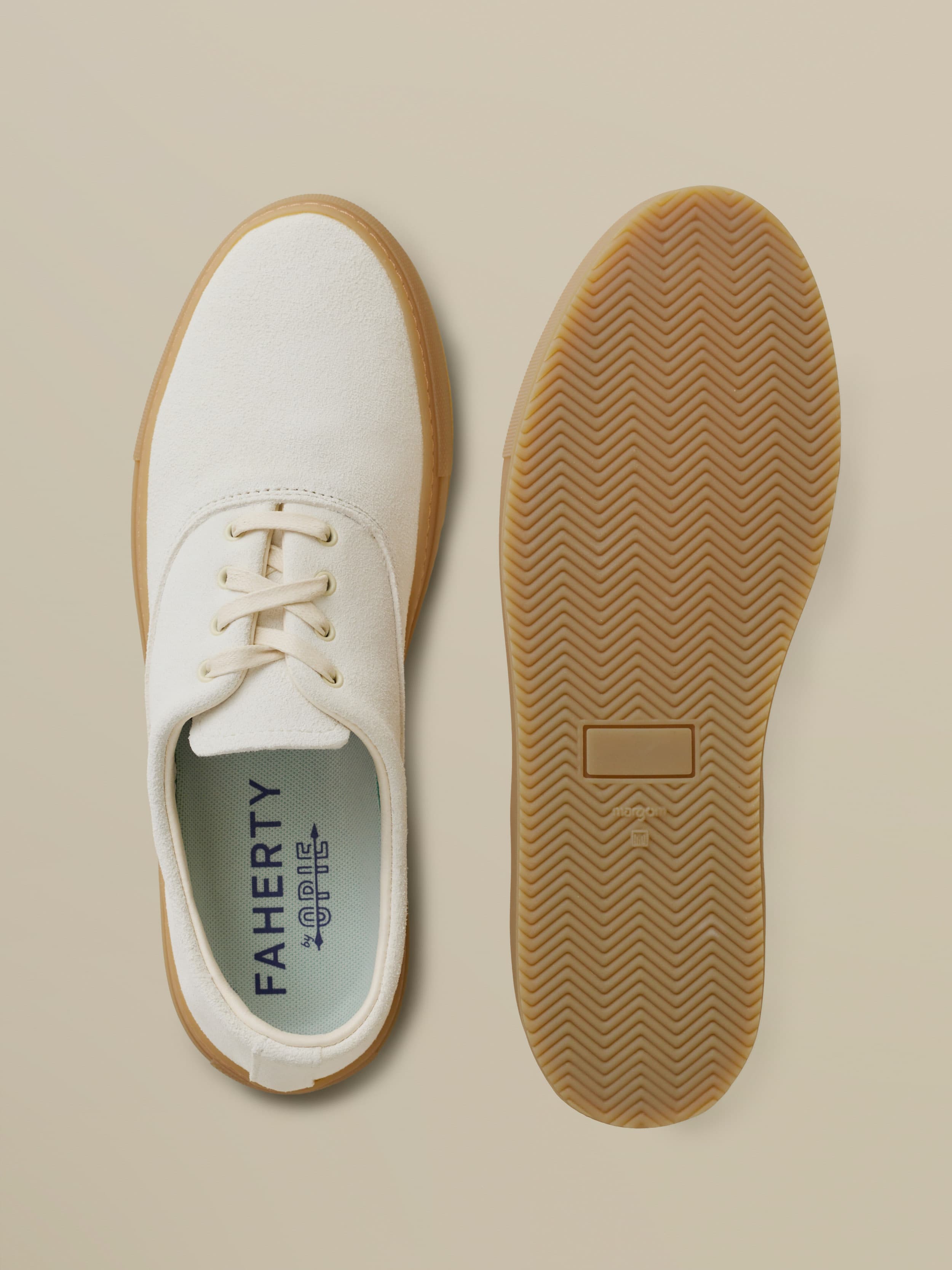 | Faherty X Opie Way Deck Sneaker - Off White | Faherty Brand