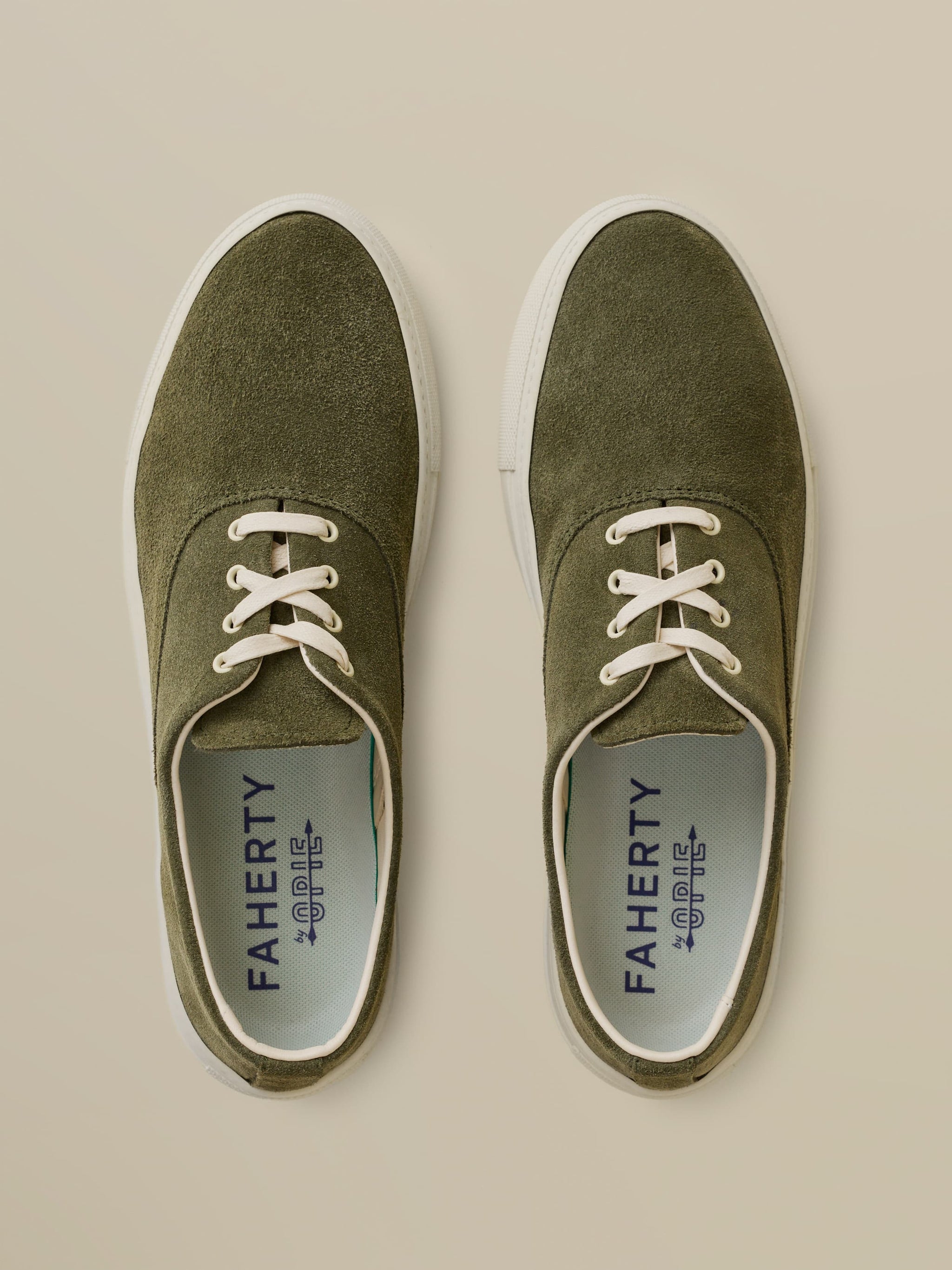 Faherty X Opie Way Deck Sneaker - Olive