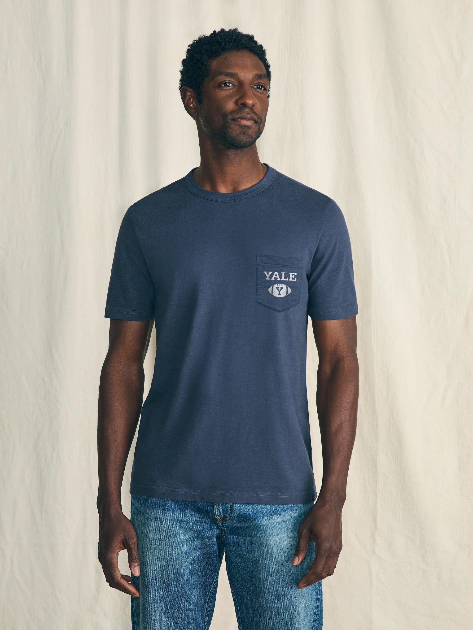 Sunwashed Yale Logo Pocket Tee