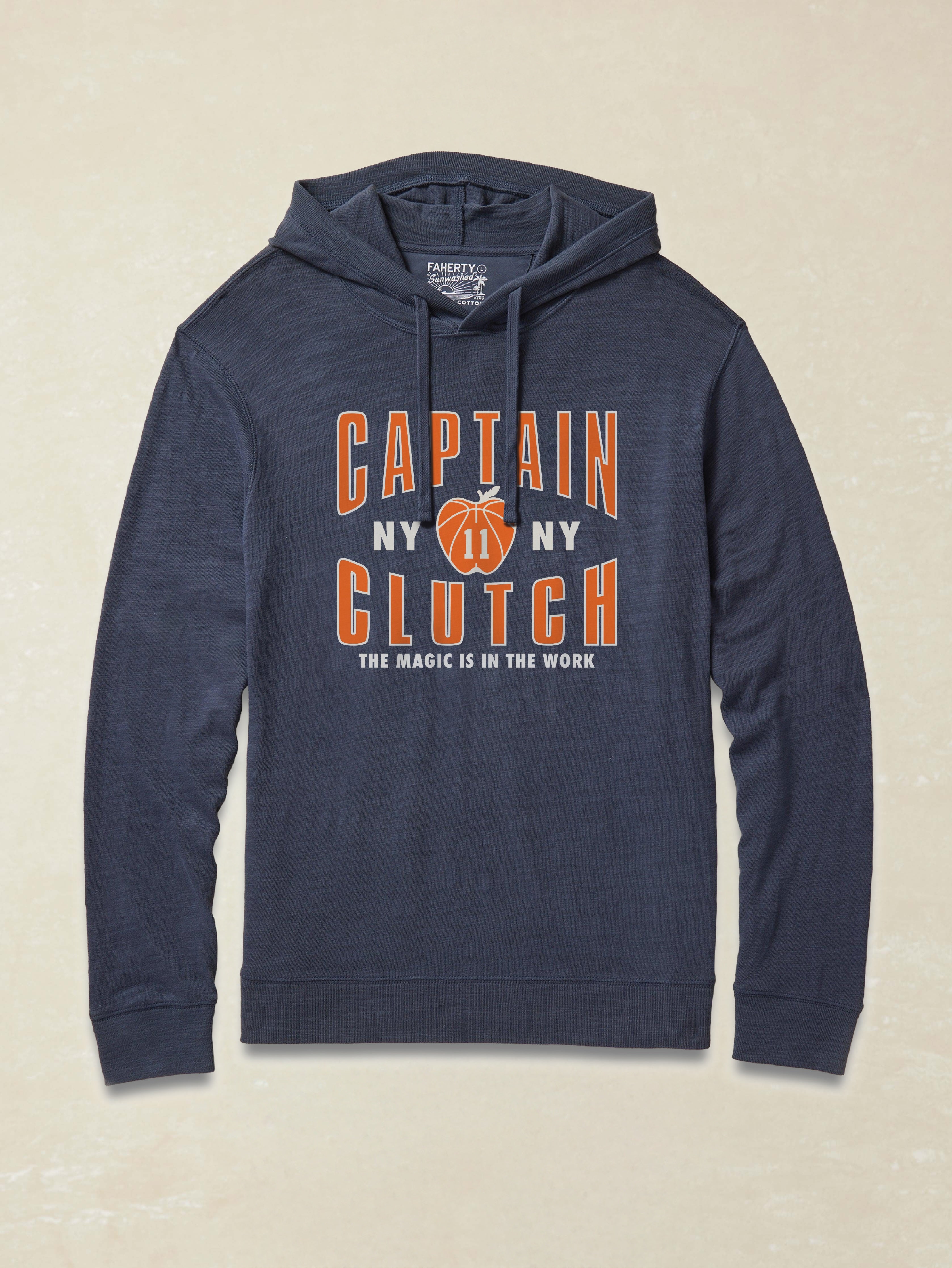 Jalen Brunson x Captain Clutch Sunwashed Slub Hoodie - Blue Nights