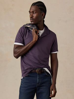Short-Sleeve Movement™ Pique Polo - Berry Night