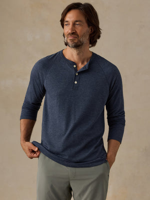 Long-Sleeve Cloud Henley - Ink Navy Heather