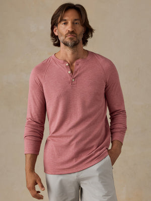Long-Sleeve Cloud Henley - Red Sunrose Feeder