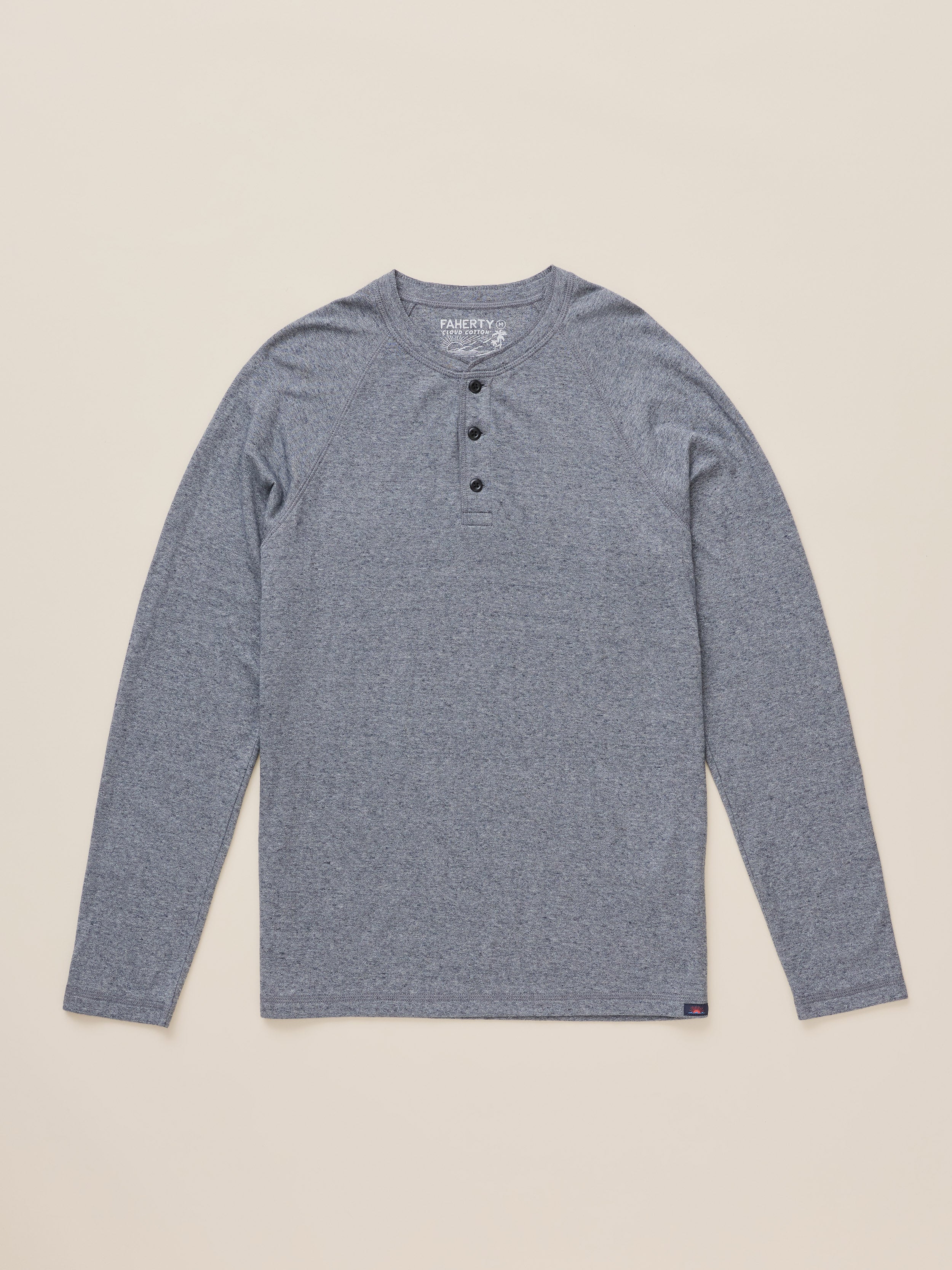 Long-Sleeve Cloud Henley - Rocky Sea Mouline | Faherty Brand