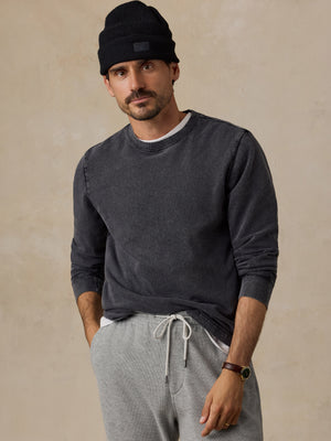 Long-Sleeve Recycled Terry Tee - Graphite