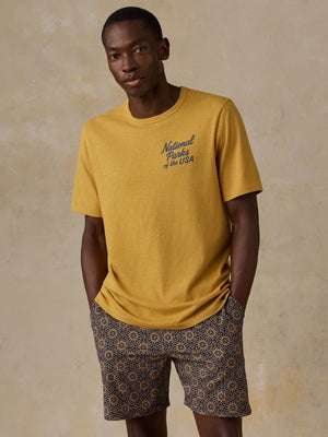 Faherty x Parks Project National Parks Short-Sleeve Sunwashed Regenerative Tee - Sunset Gold