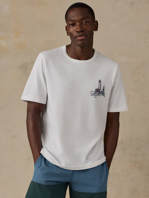 Faherty x Parks Project Great Lakes Short-Sleeve Sunwashed Regenerative Tee - White