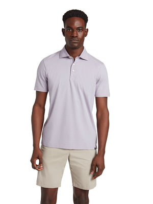 Short-Sleeve Movement Pique Polo - Rose Water Stripe