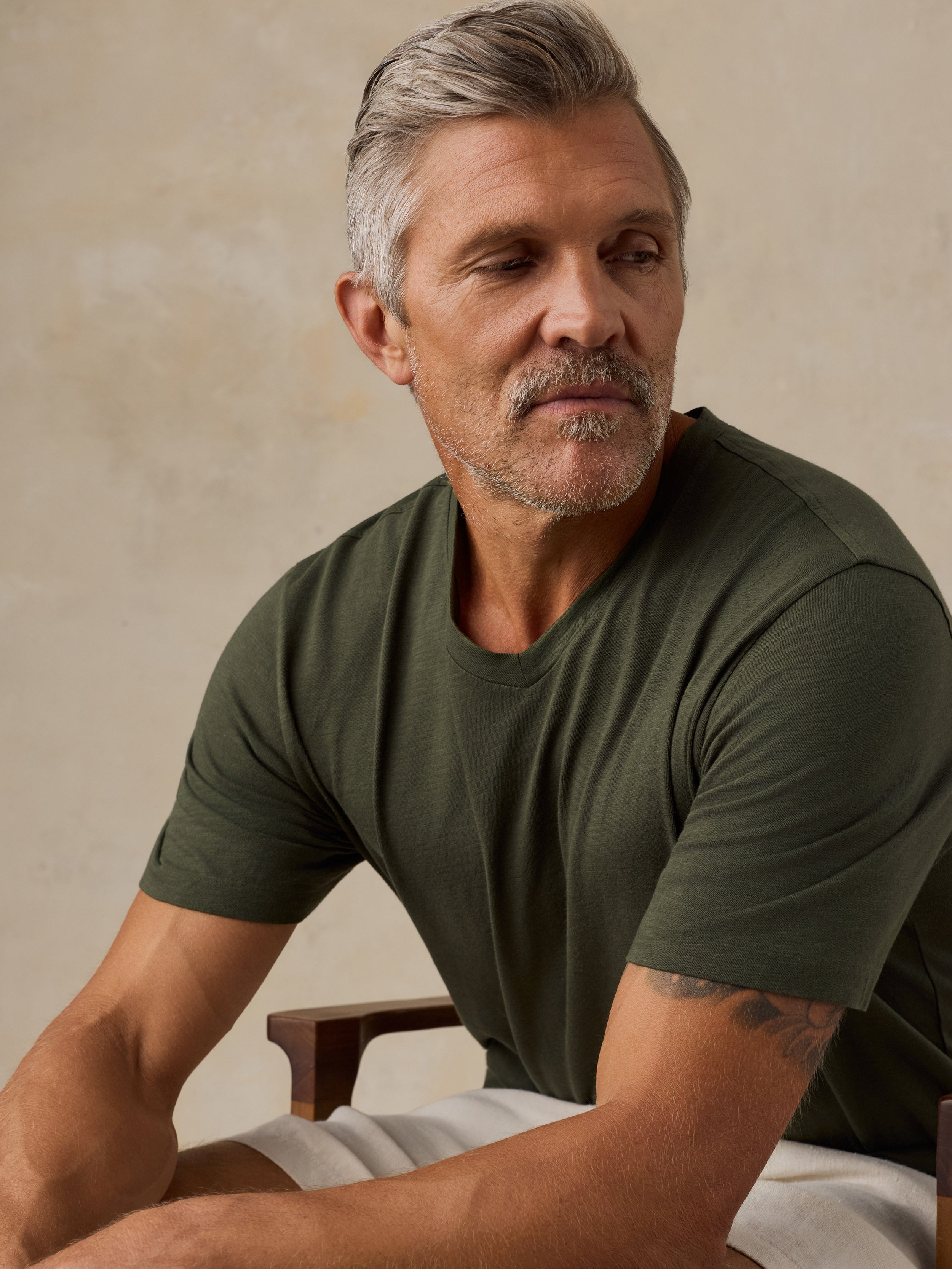 Short-Sleeve Sunwashed Regenerative V-Neck Tee - Forest Grove