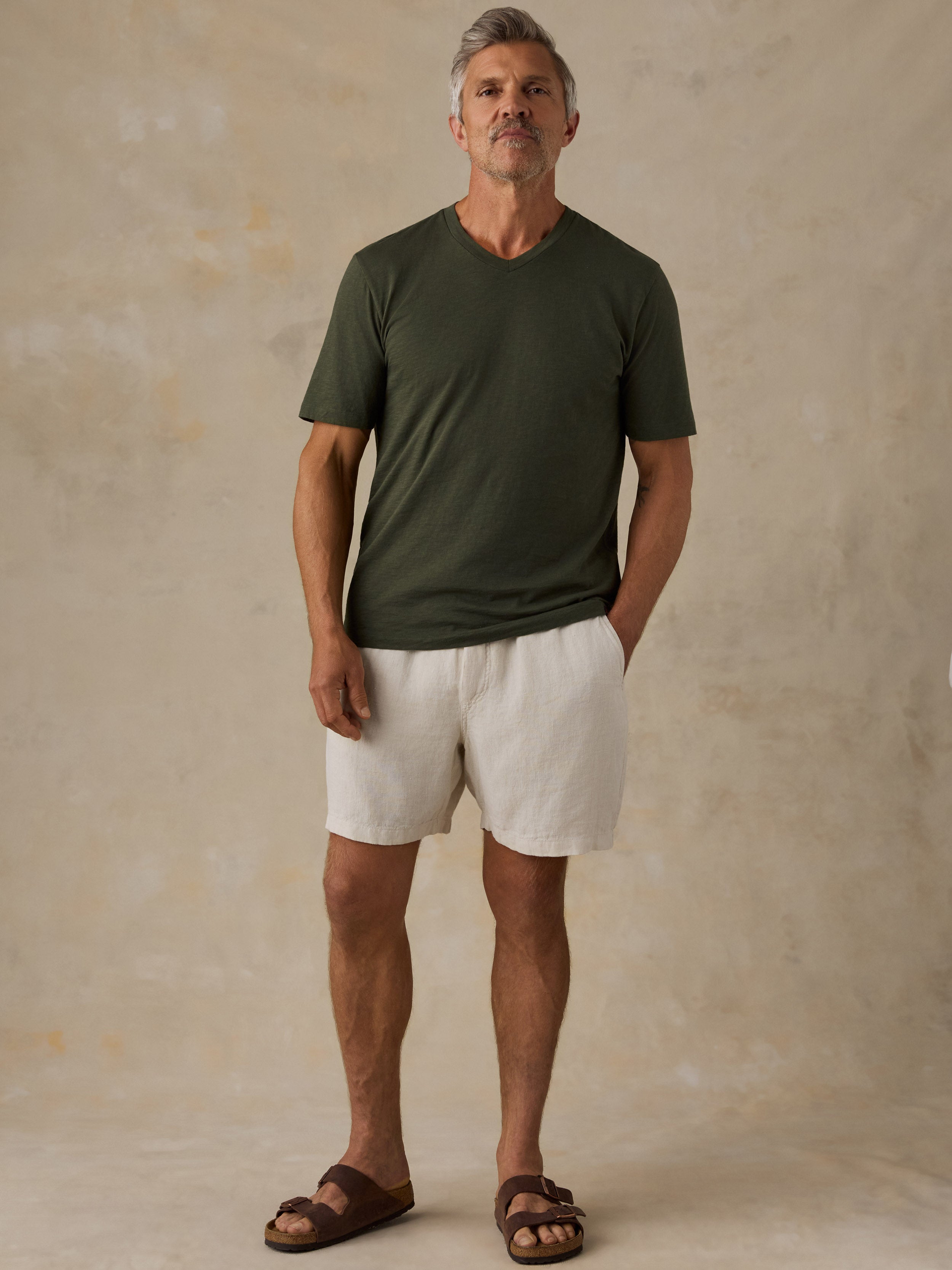 Short-Sleeve Sunwashed Regenerative V-Neck Tee - Forest Grove