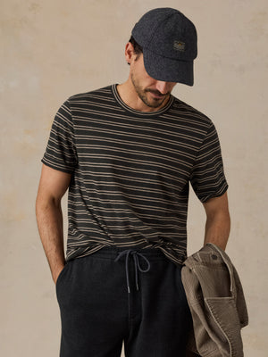 Sunwashed Regenerative Tee - Black Sands Stripe