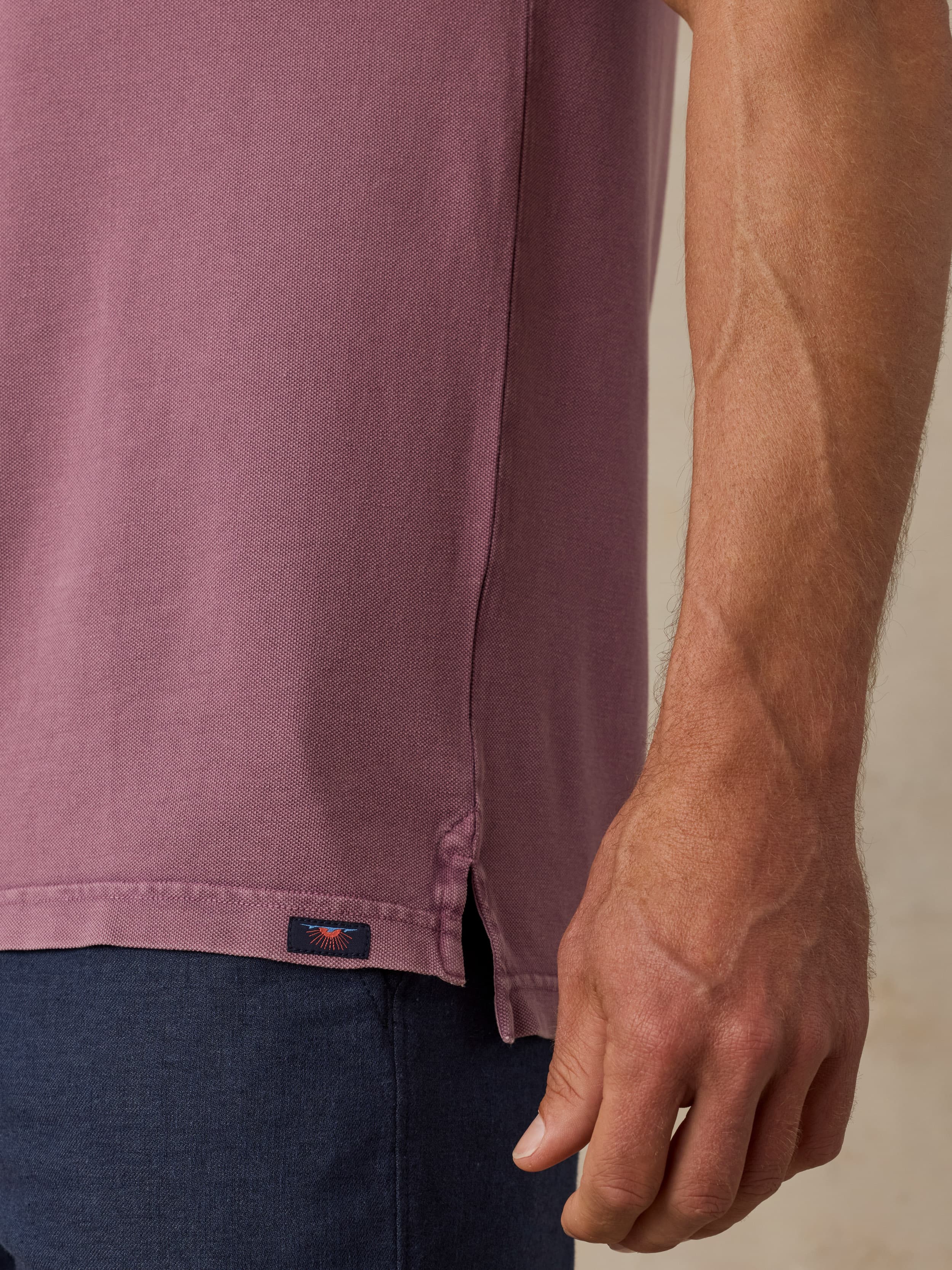 Short-Sleeve Sunwashed Pique Polo - Lilac Twilight | Faherty Brand