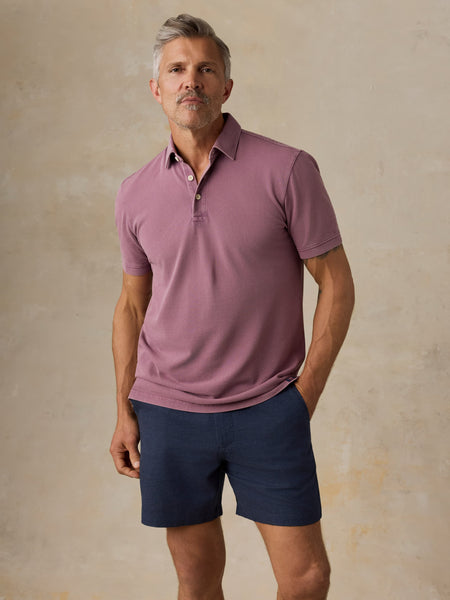 Short-Sleeve Sunwashed Pique Polo - Lilac Twilight | Faherty Brand