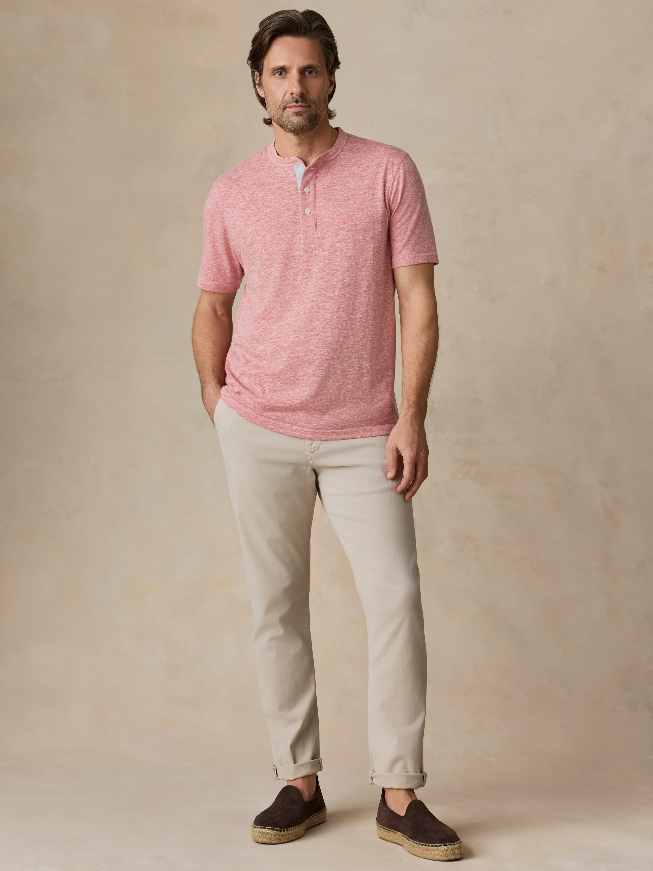  | Short-Sleeve Breeze Henley - Faded Flag | Faherty Brand