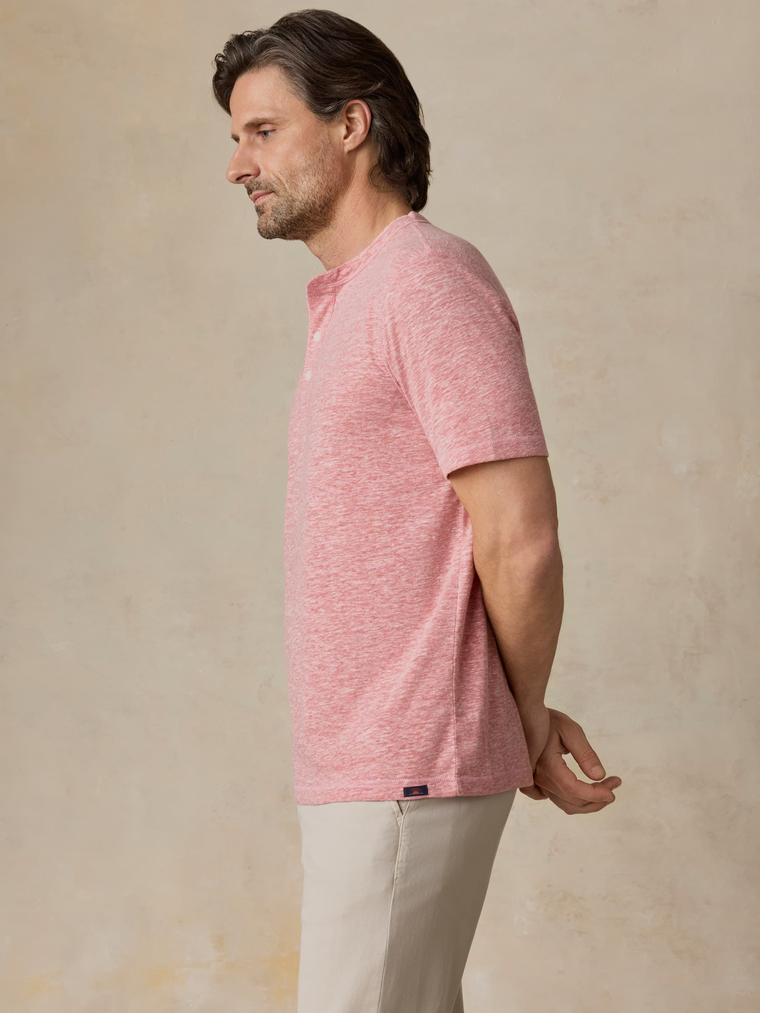  | Short-Sleeve Breeze Henley - Faded Flag | Faherty Brand