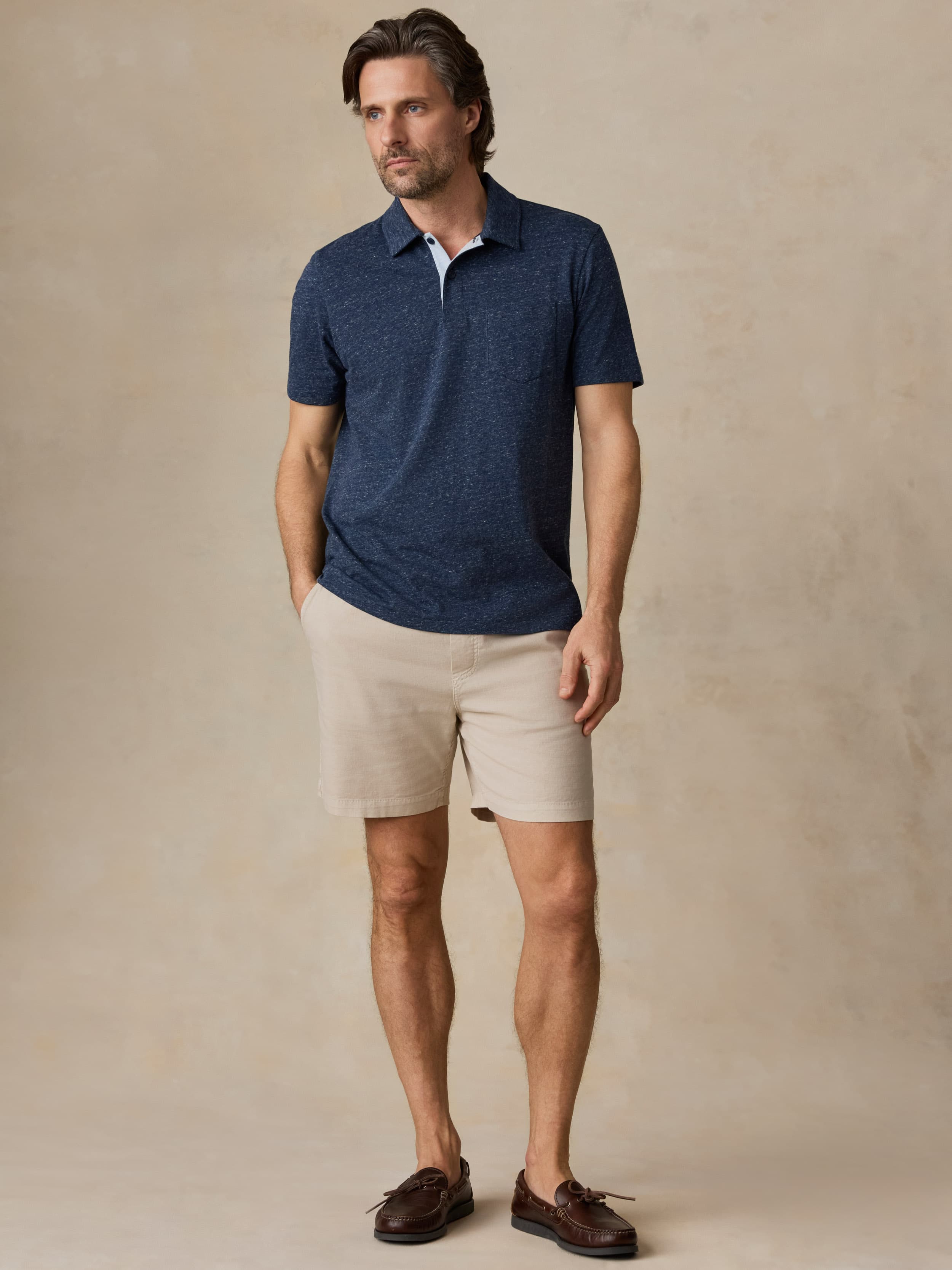  | Short-Sleeve Breeze Polo - Midnight Skies Heather | Faherty Brand