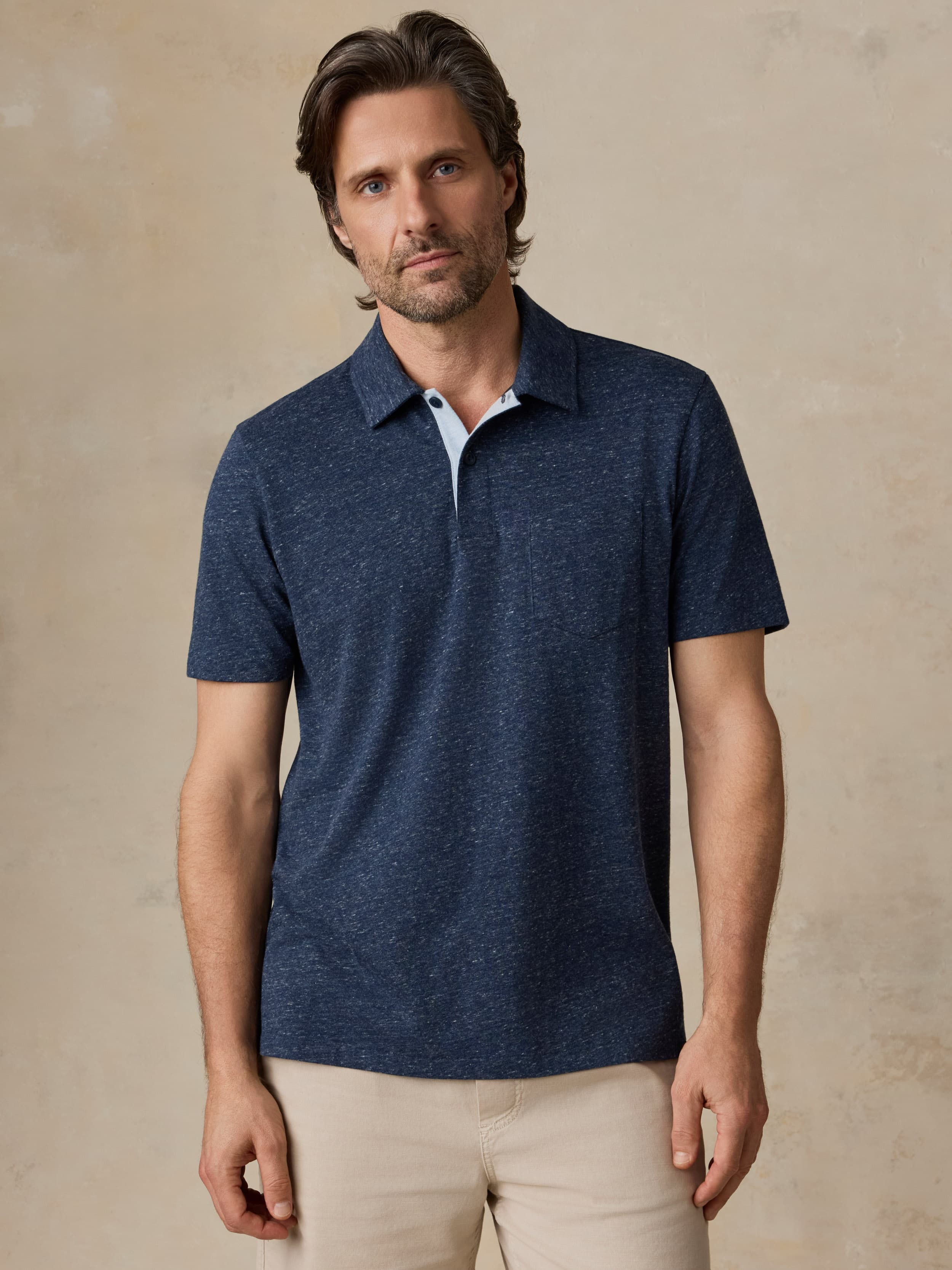  | Short-Sleeve Breeze Polo - Midnight Skies Heather | Faherty Brand
