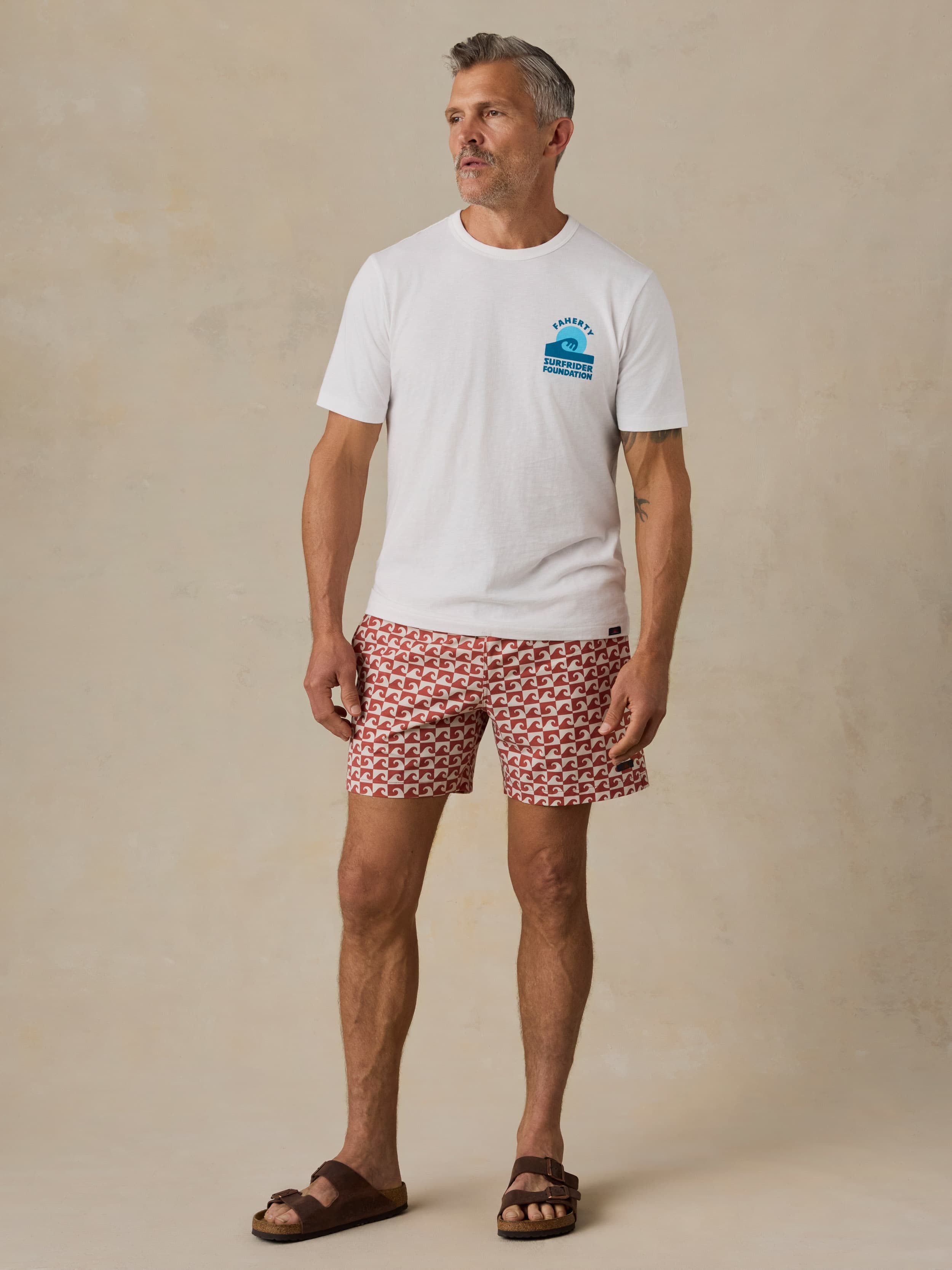 【新品】FAHERTY BRAND ファリティブランド  サーフィン RRL Faherty x Surfrider Sunwashed Regenerative Tee - White | Faherty Brand