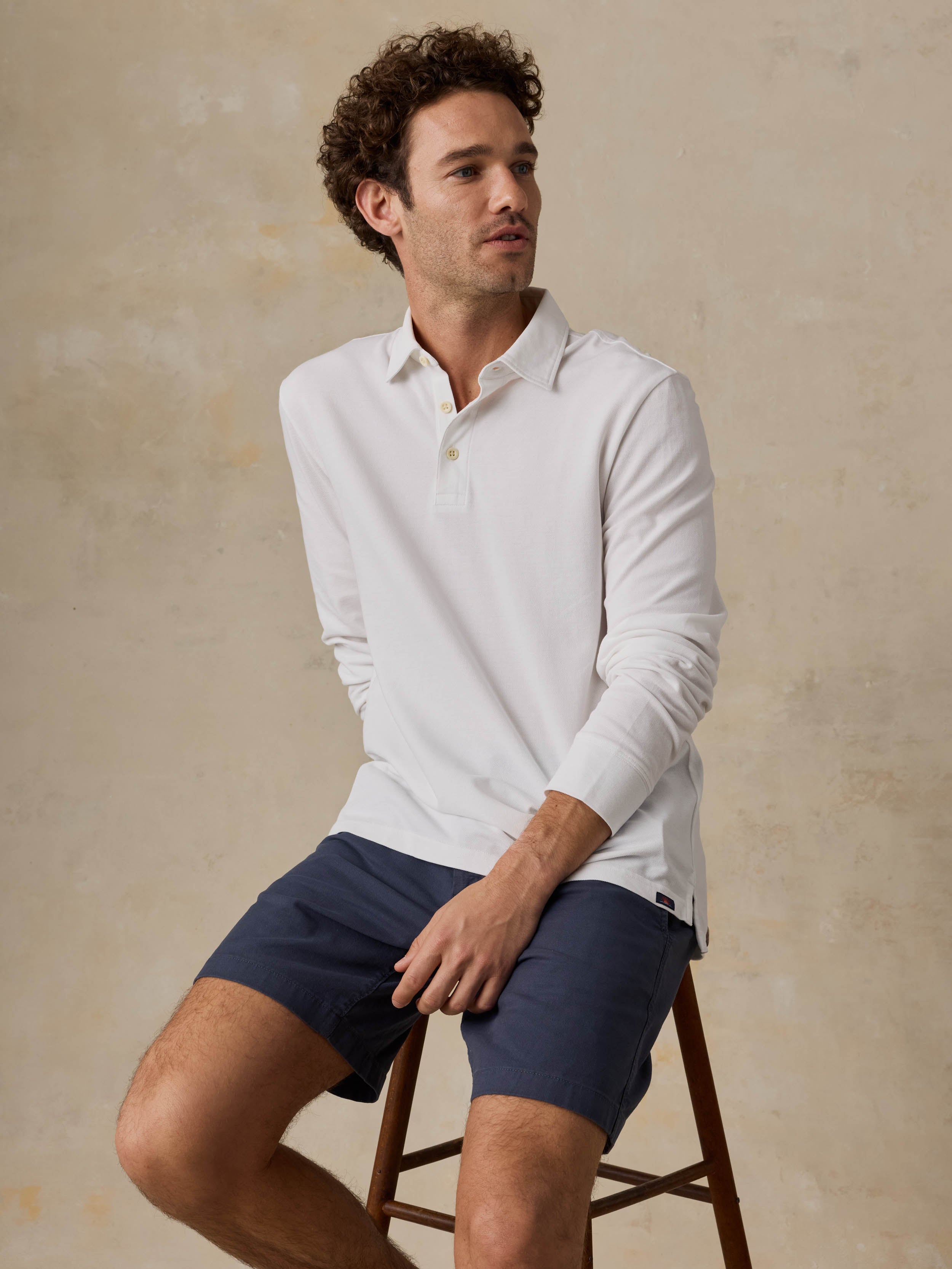 long sleeve polo with dress pants Azure - Couple Matching Long-Sleeve Dress / Polo Shirt / Vest / Pants / Set