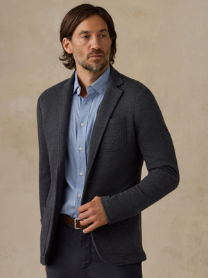 Inlet Knit Blazer - Black Sky Melange