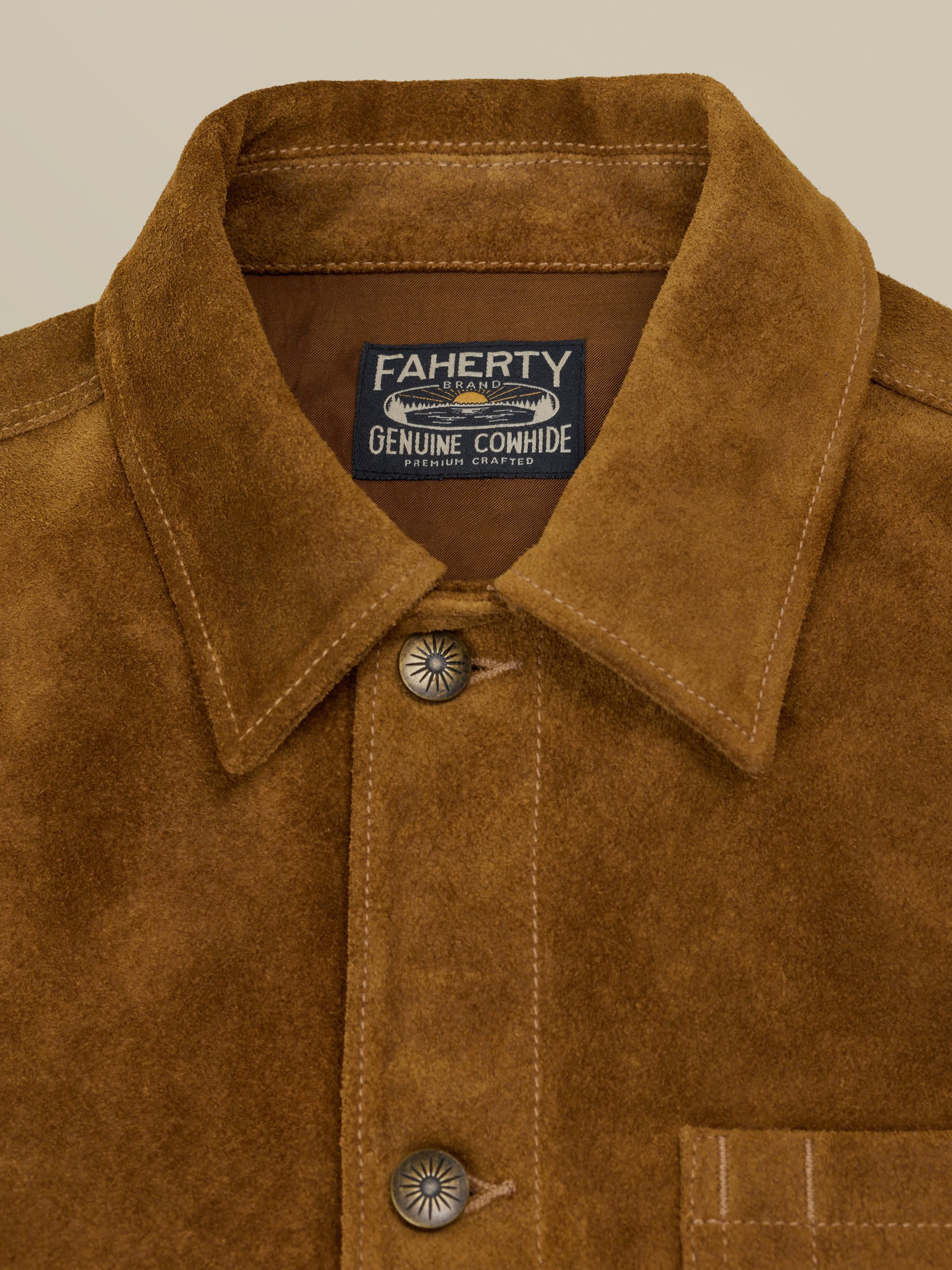  | Suede Studio Jacket - Golden Chestnut | Faherty Brand