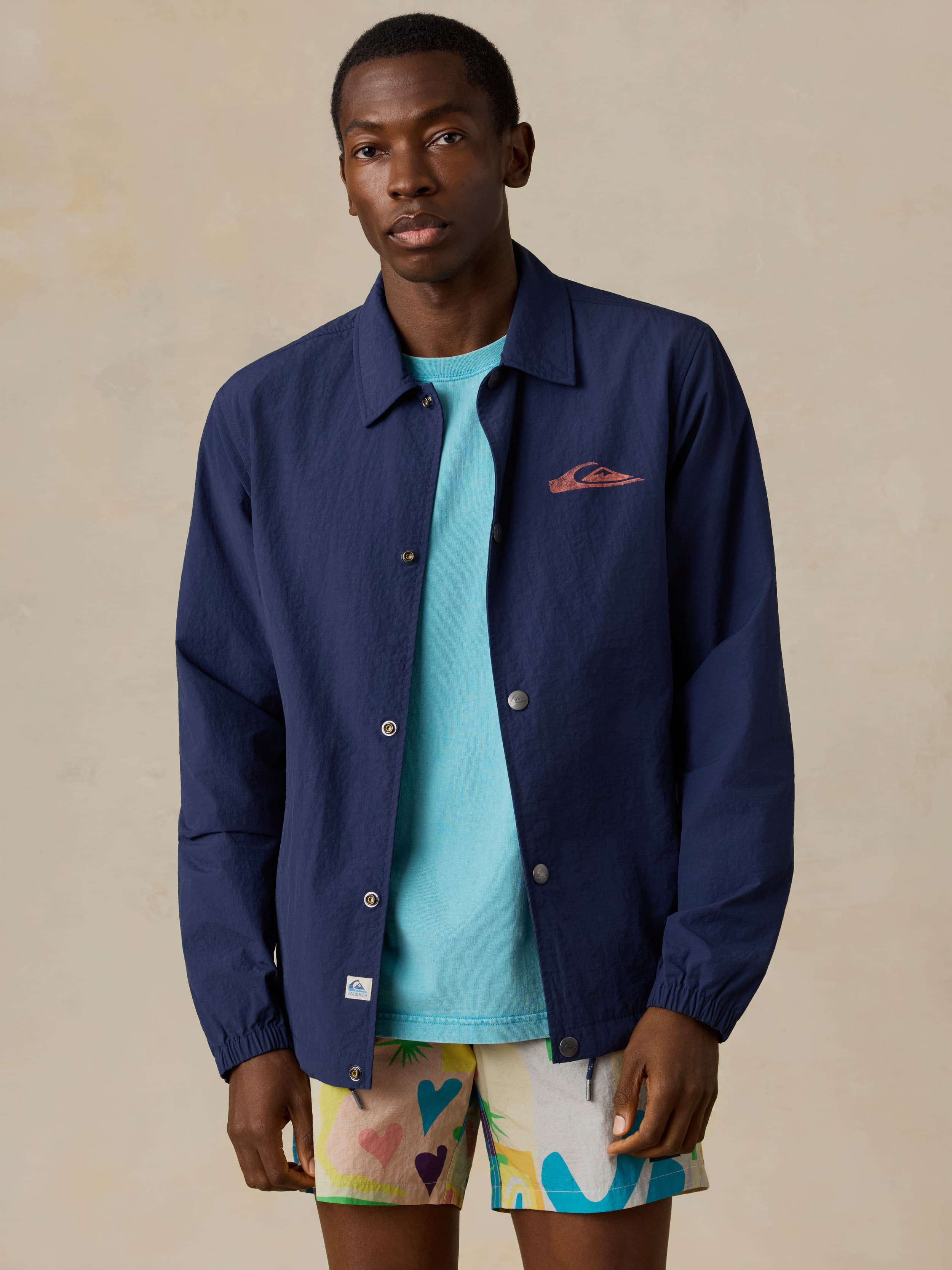 Faherty x Quiksilver Coaches Jacket - Huntington Navy | Faherty Brand