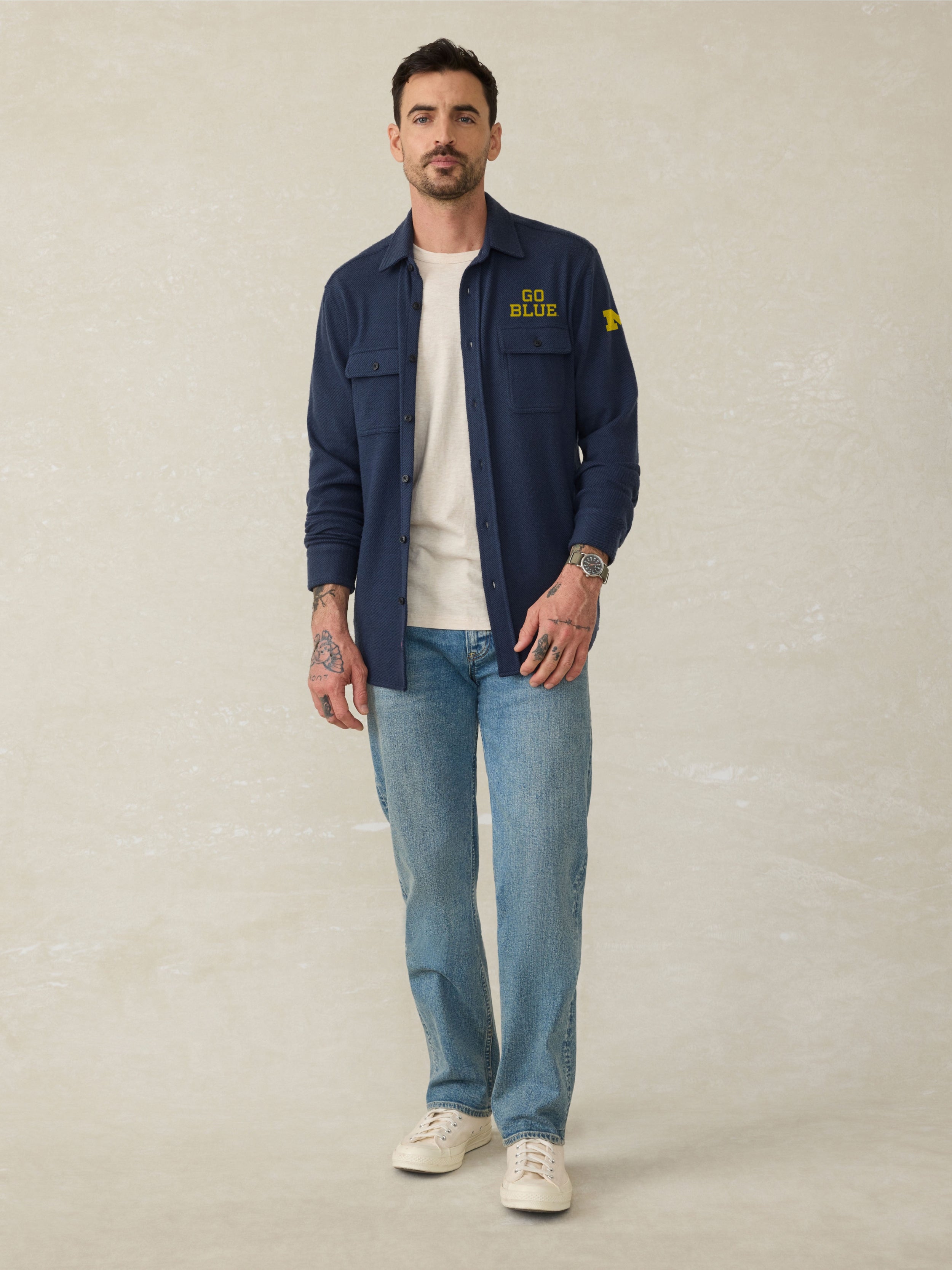 University of Michigan Legend Sweater Shirt - Brighton Navy Twill