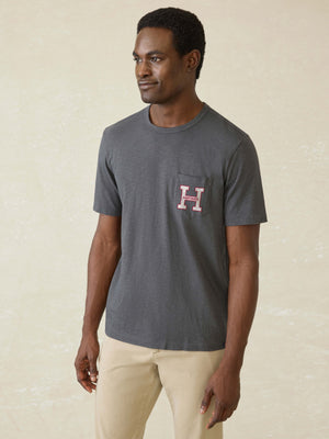 Harvard Sunwashed Pocket Tee - Graphite
