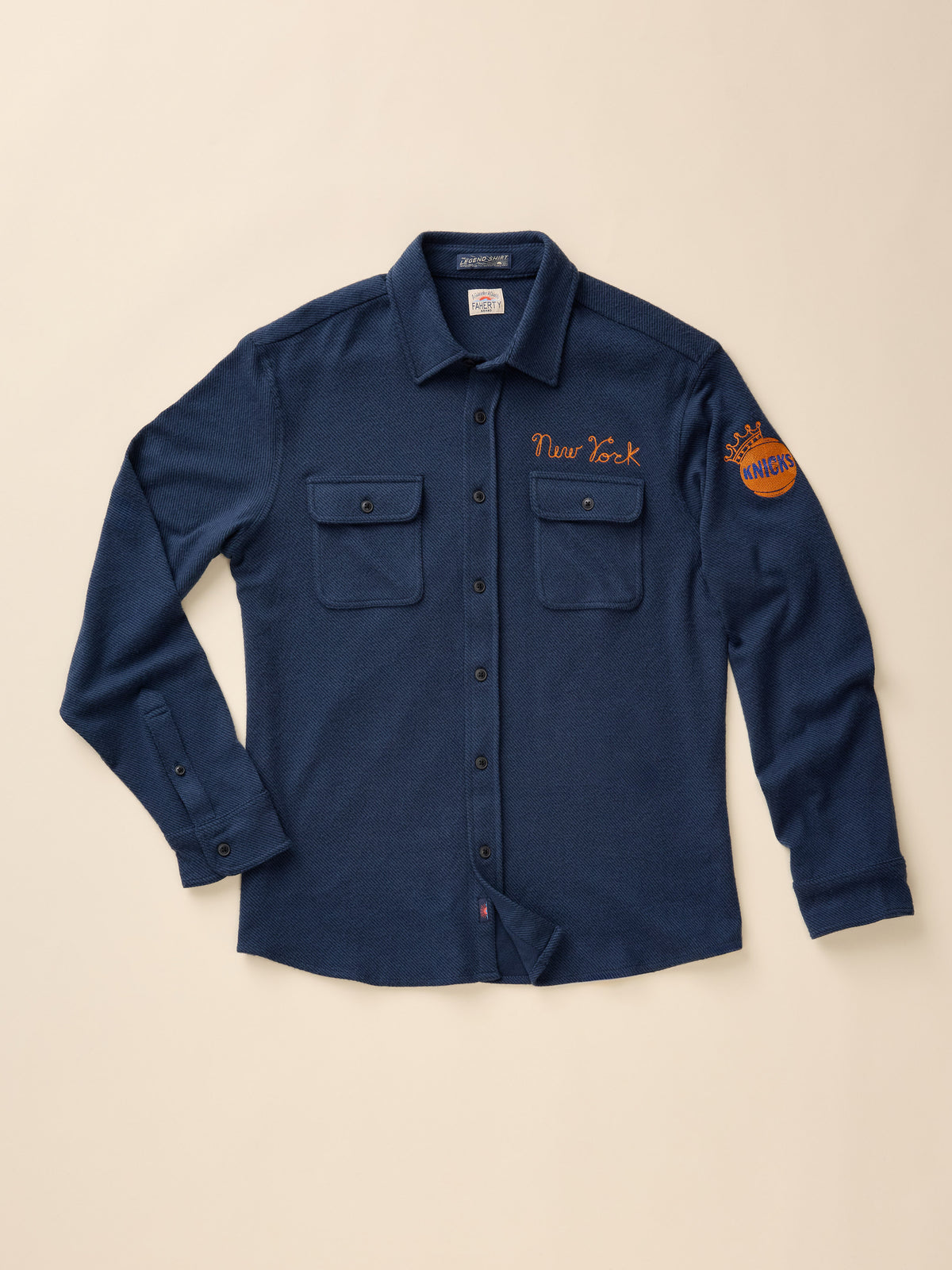 A navy blue NY Knicks button up shirt, image 6 of 6