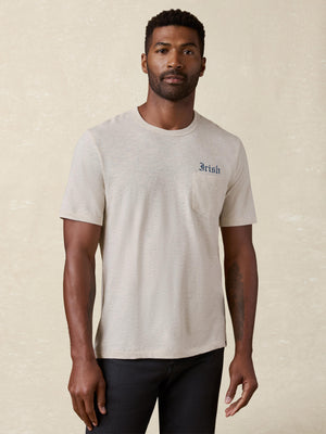 Notre Dame Sunwashed Regenerative Pocket Tee - Island Dune Heather